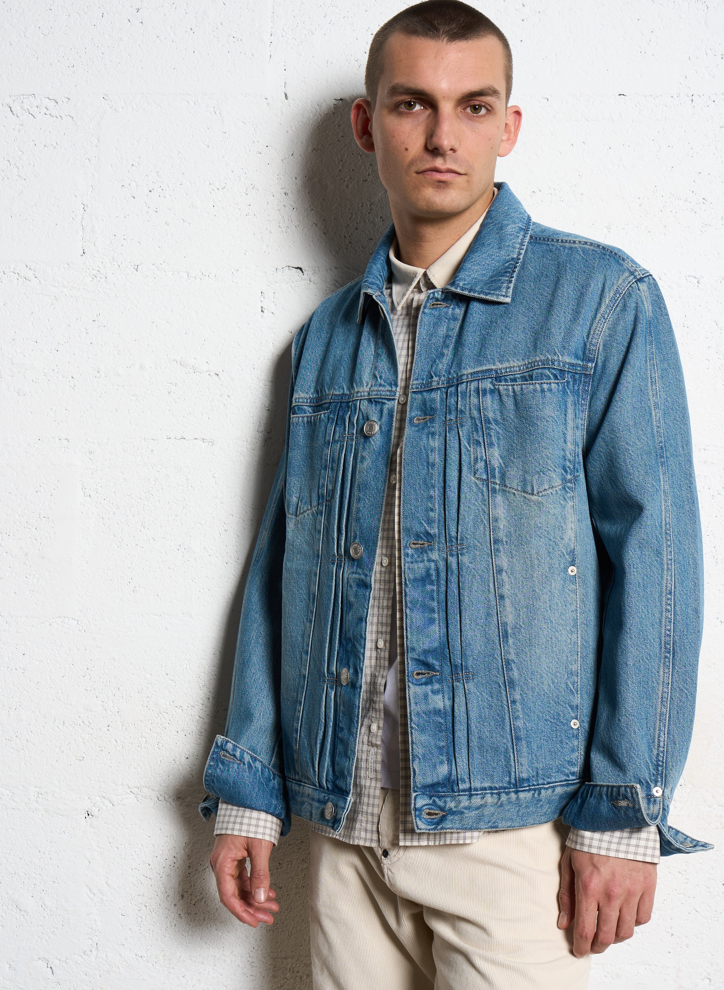 Rechte knoopsluiting spijkerjas IKKS Blauw