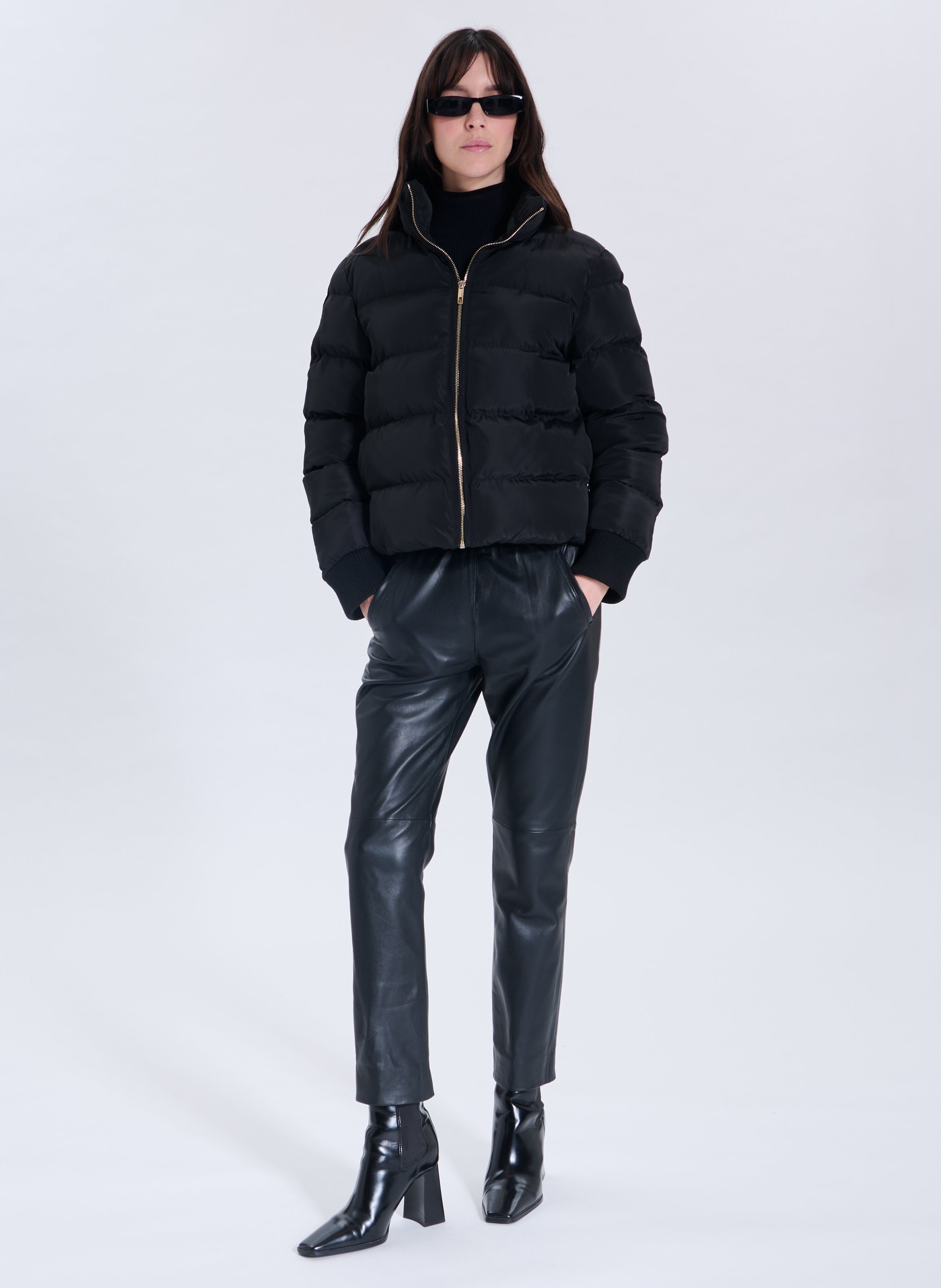 High-neck coat with hood ZAPA Black