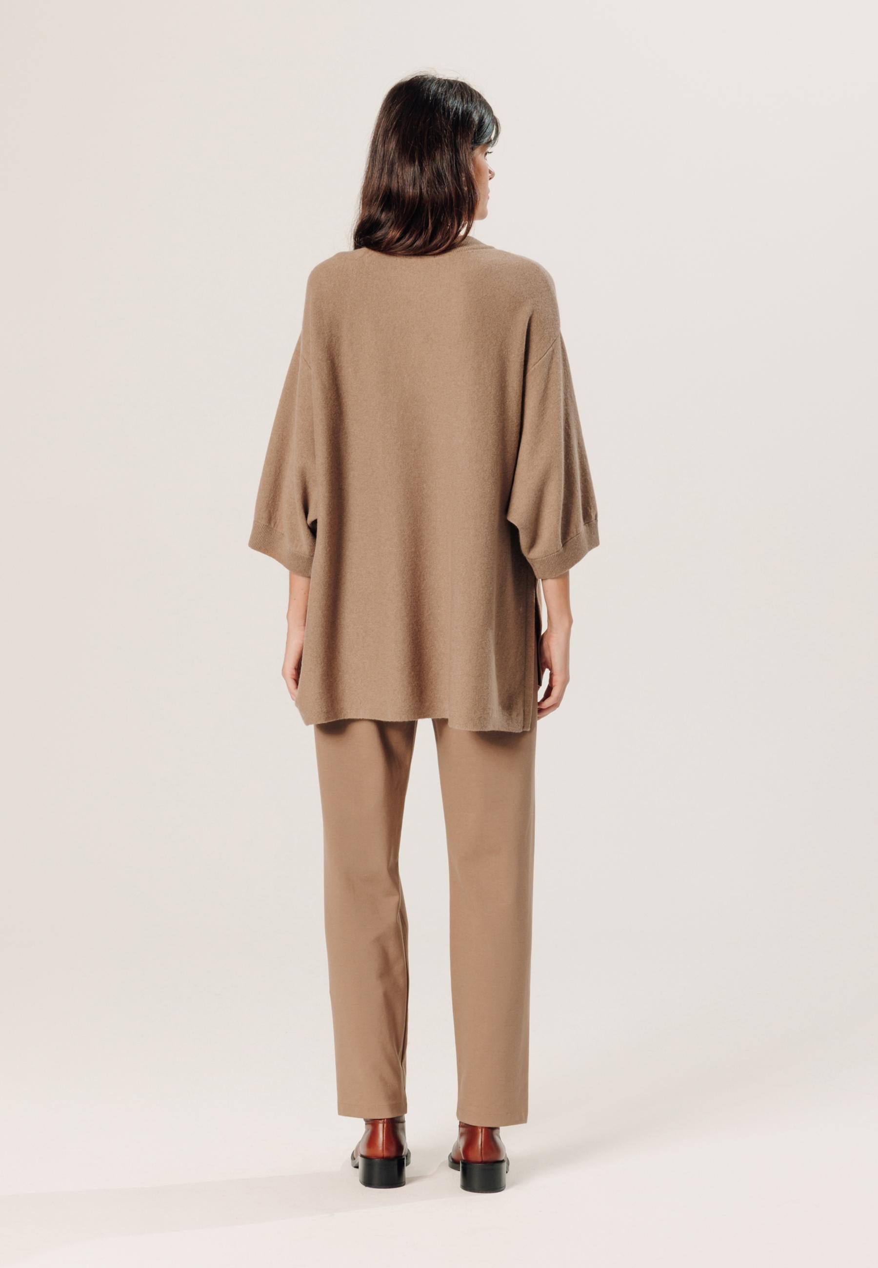 Cashmere 3/4 sleeve poncho RODIER Brown