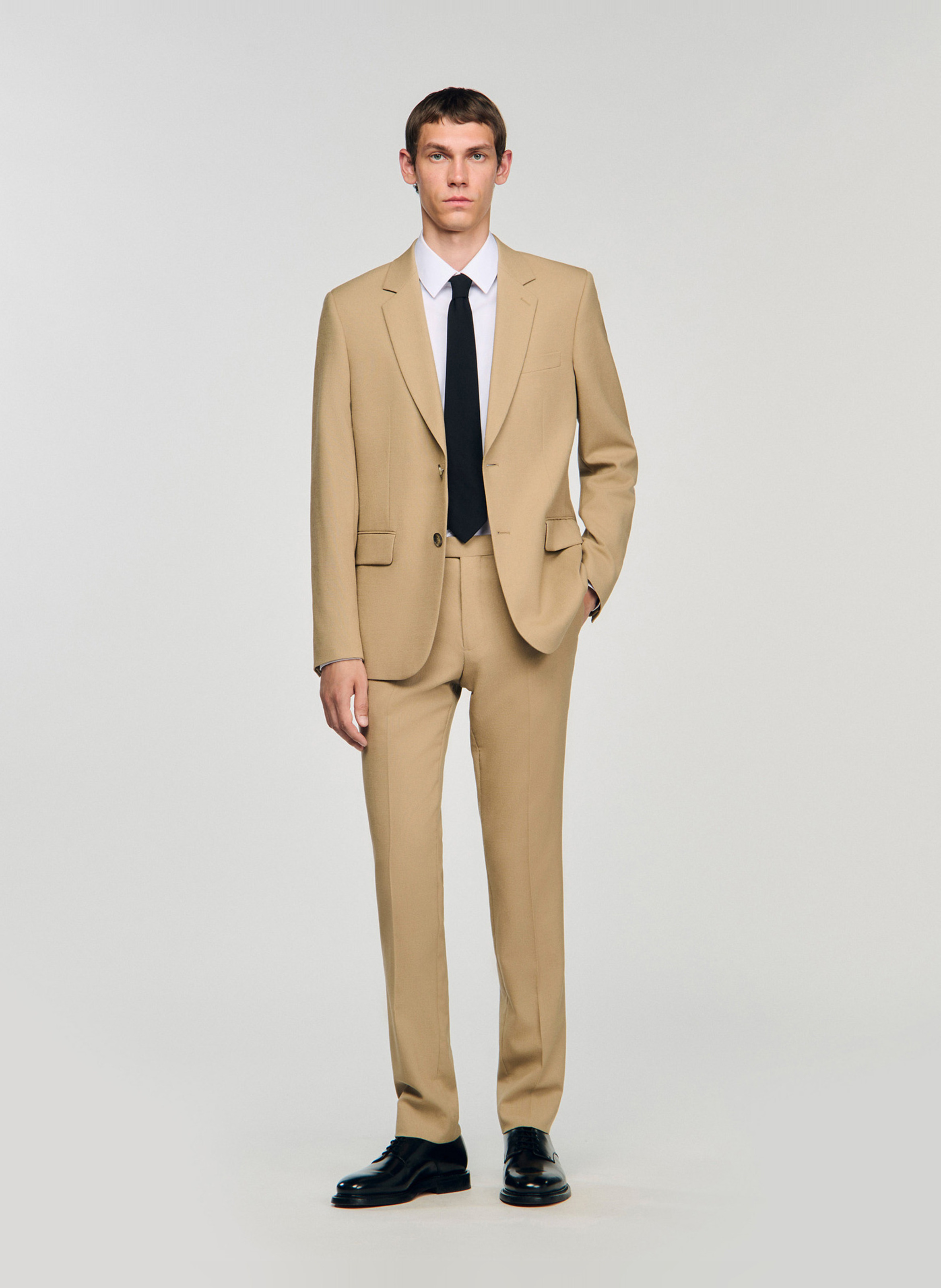 Veste de costume droite SANDRO Beige