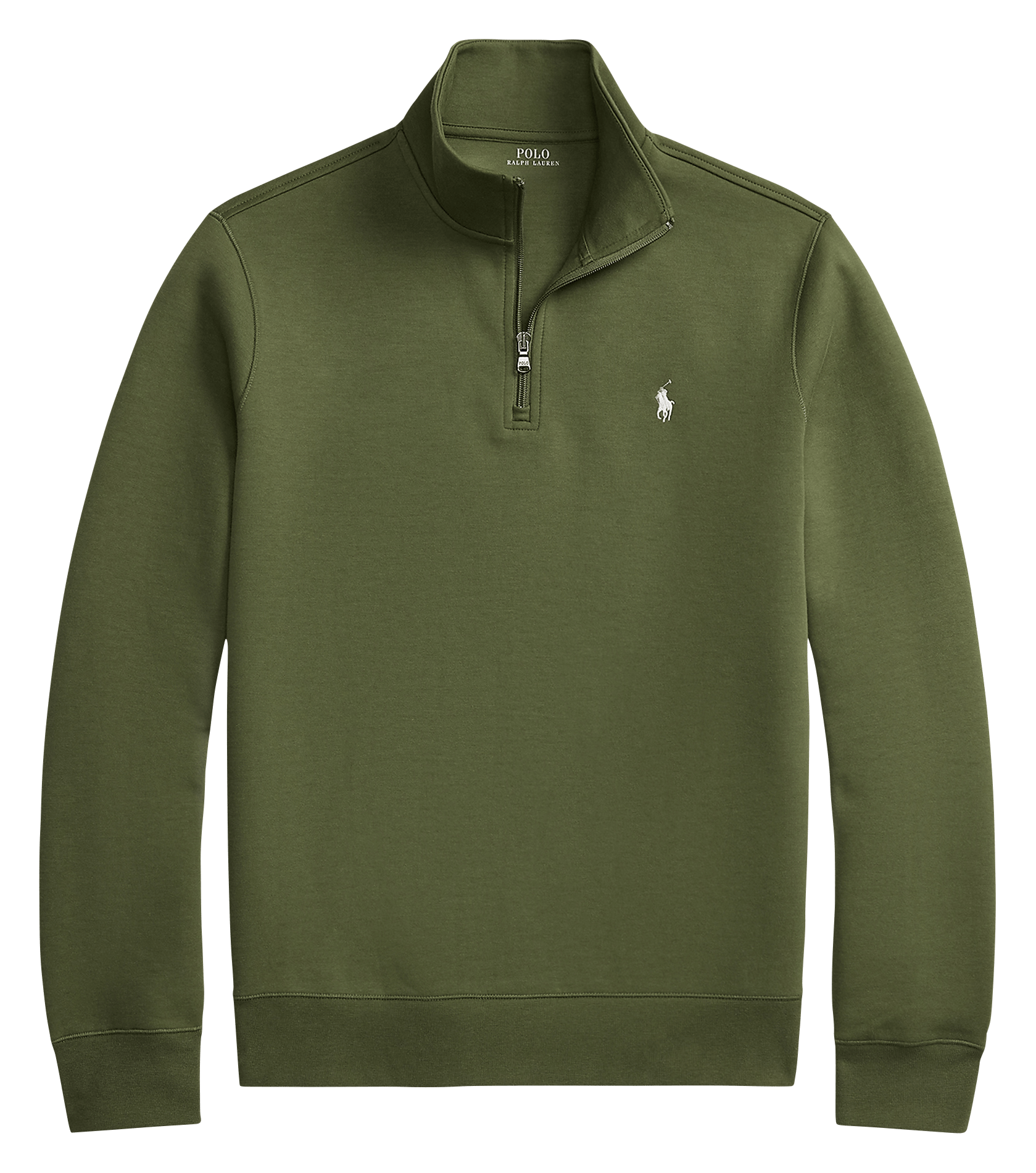 Sweat col zippé en coton mélangé POLO RALPH LAUREN Vert