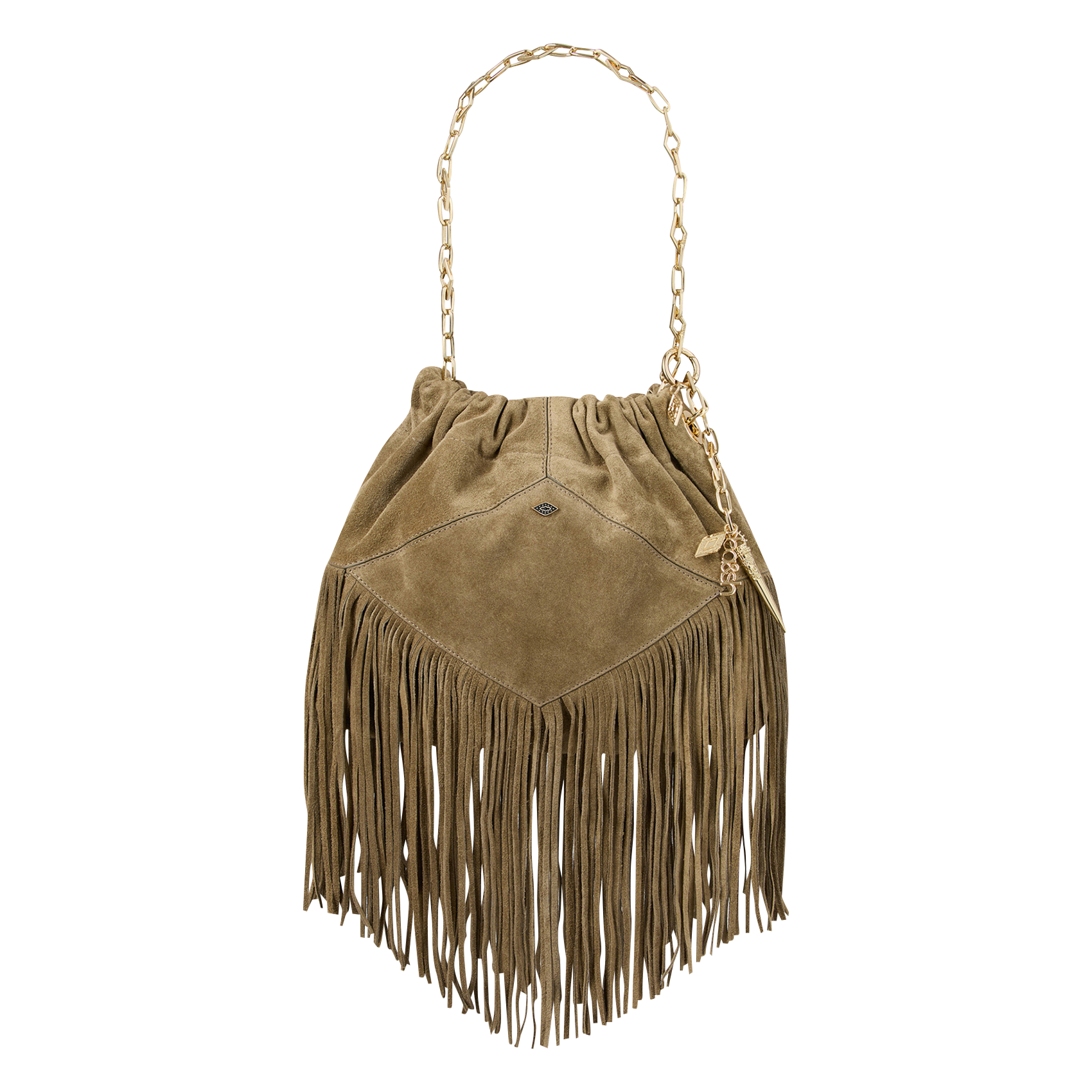 Sac porté épaule en cuir BA&SH Kaki