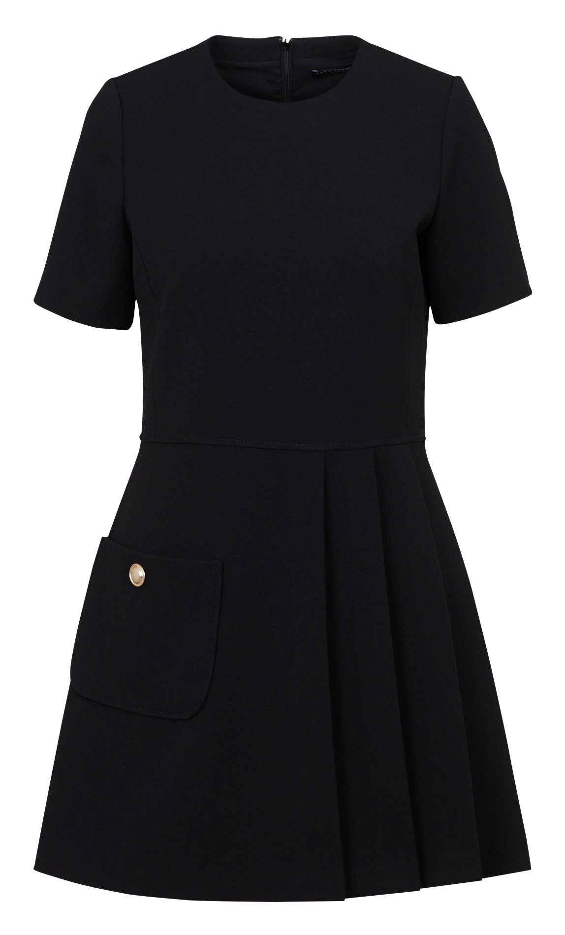 Robe courte col rond plissée unie TARA JARMON