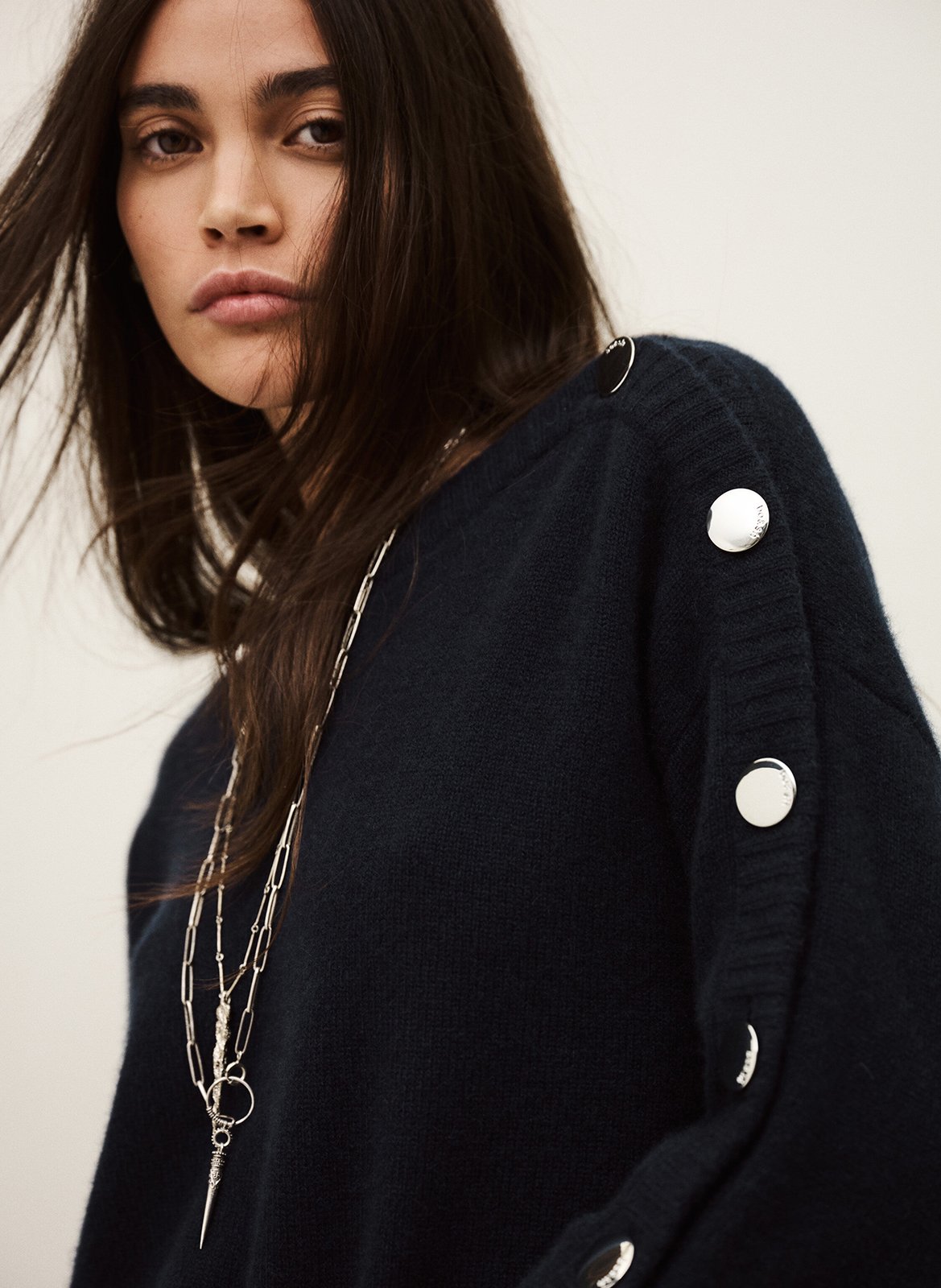 Pull droit col rond en cachemire BA&SH Bleu