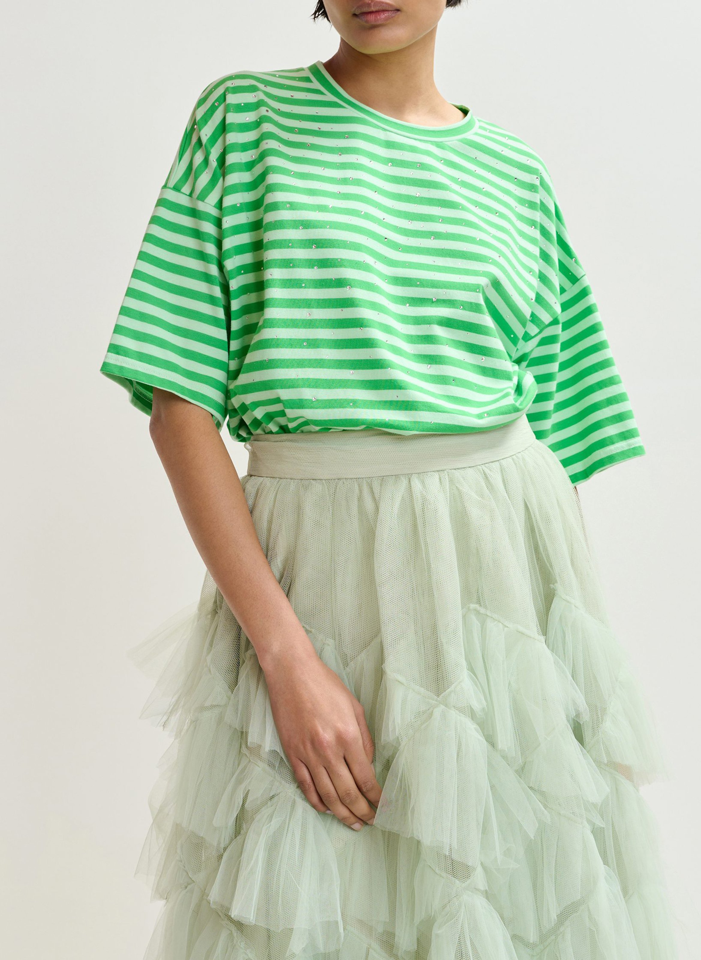 Tee-shirt oversize rayé à strass ESSENTIEL ANTWERP Bleu