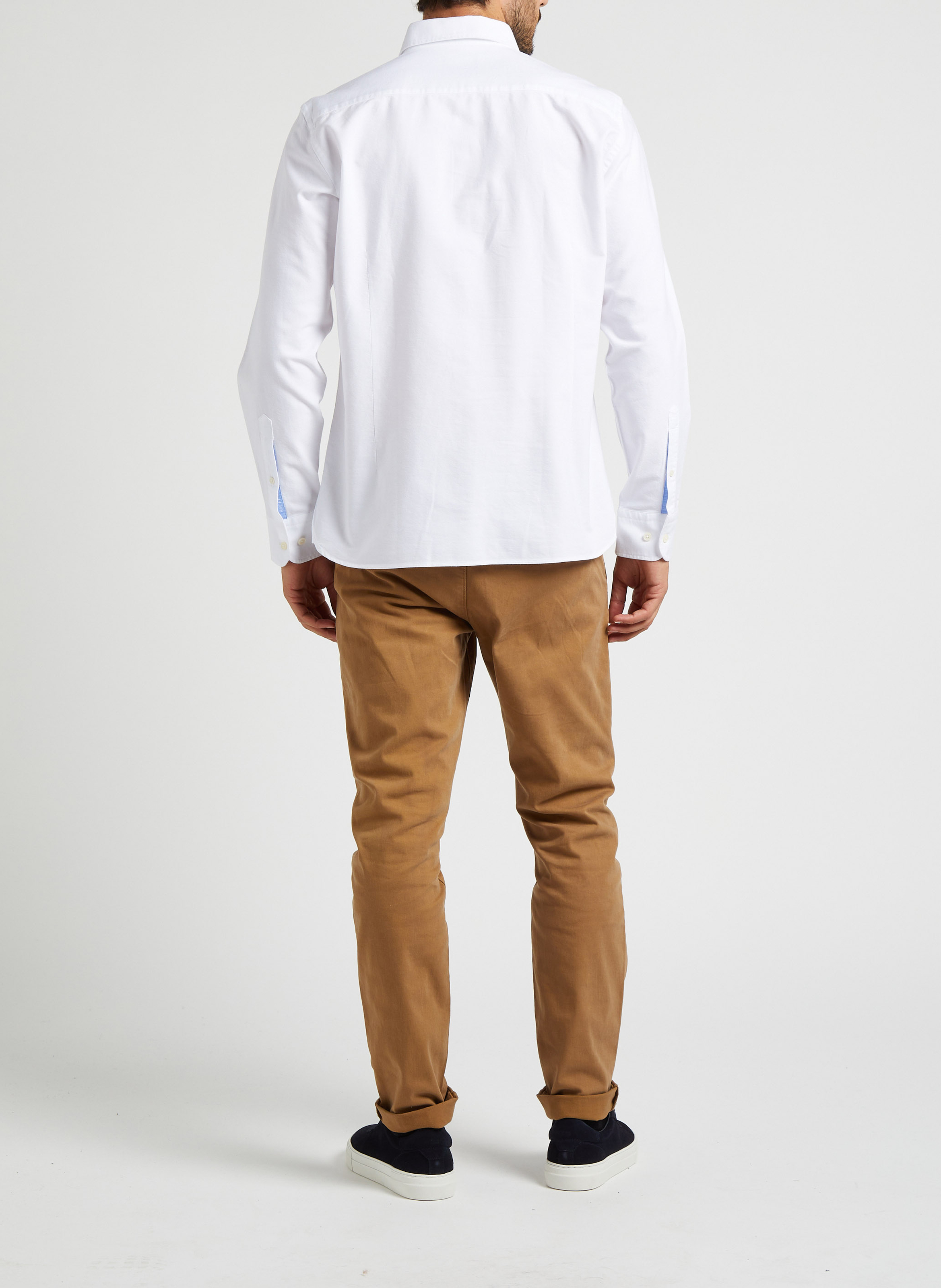 Katoenen blouse met klassieke kraag HACKETT Wit