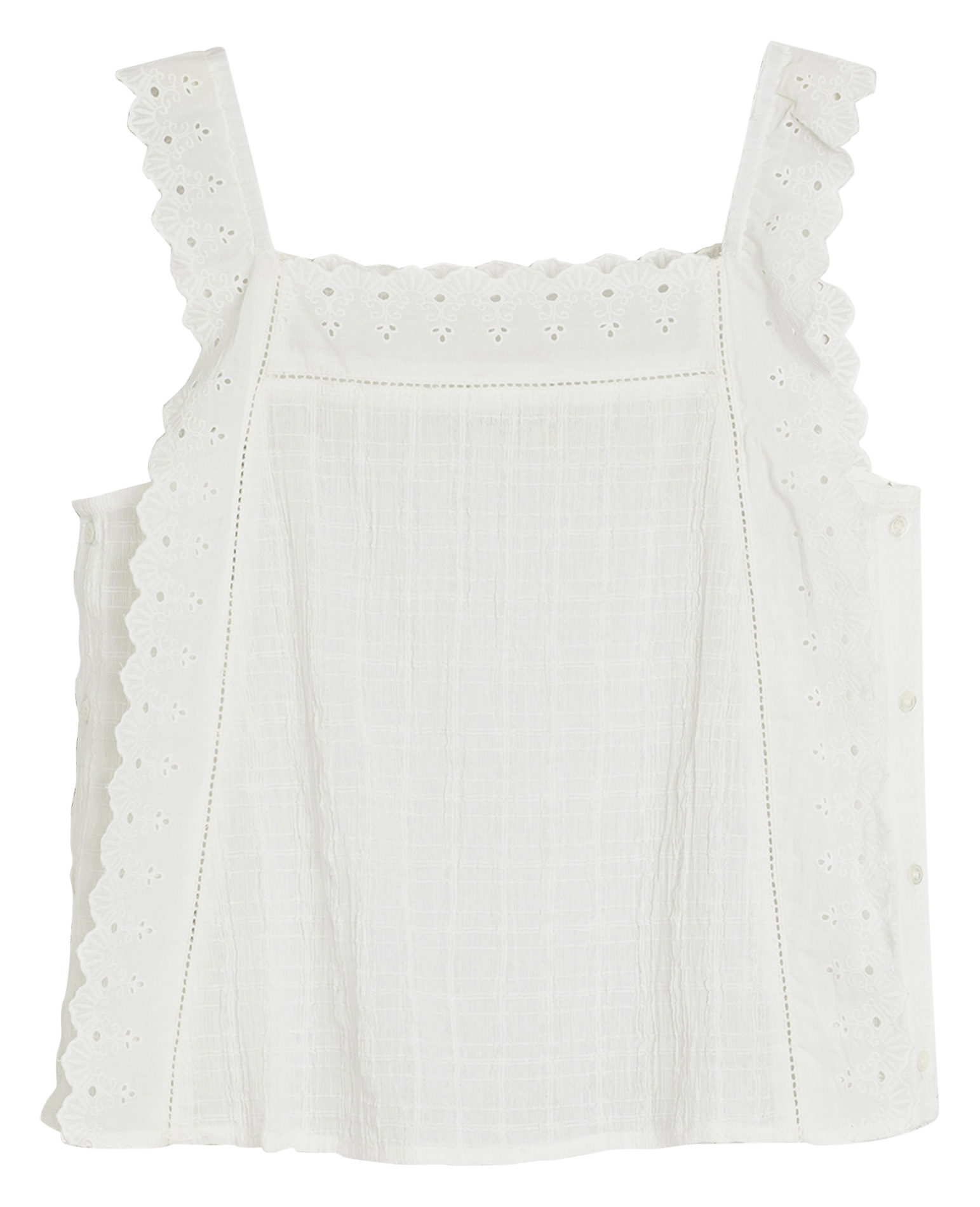 Bluse mit quadratischem Ausschnitt aus Baumwolle INDI & COLD Beige