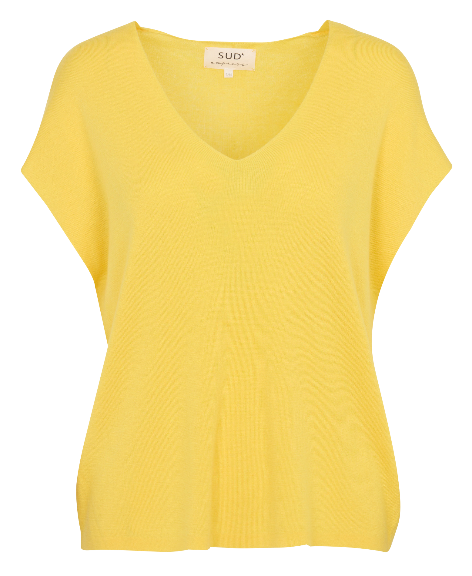 V-neck straight-cut sweater SUD EXPRESS Yellow