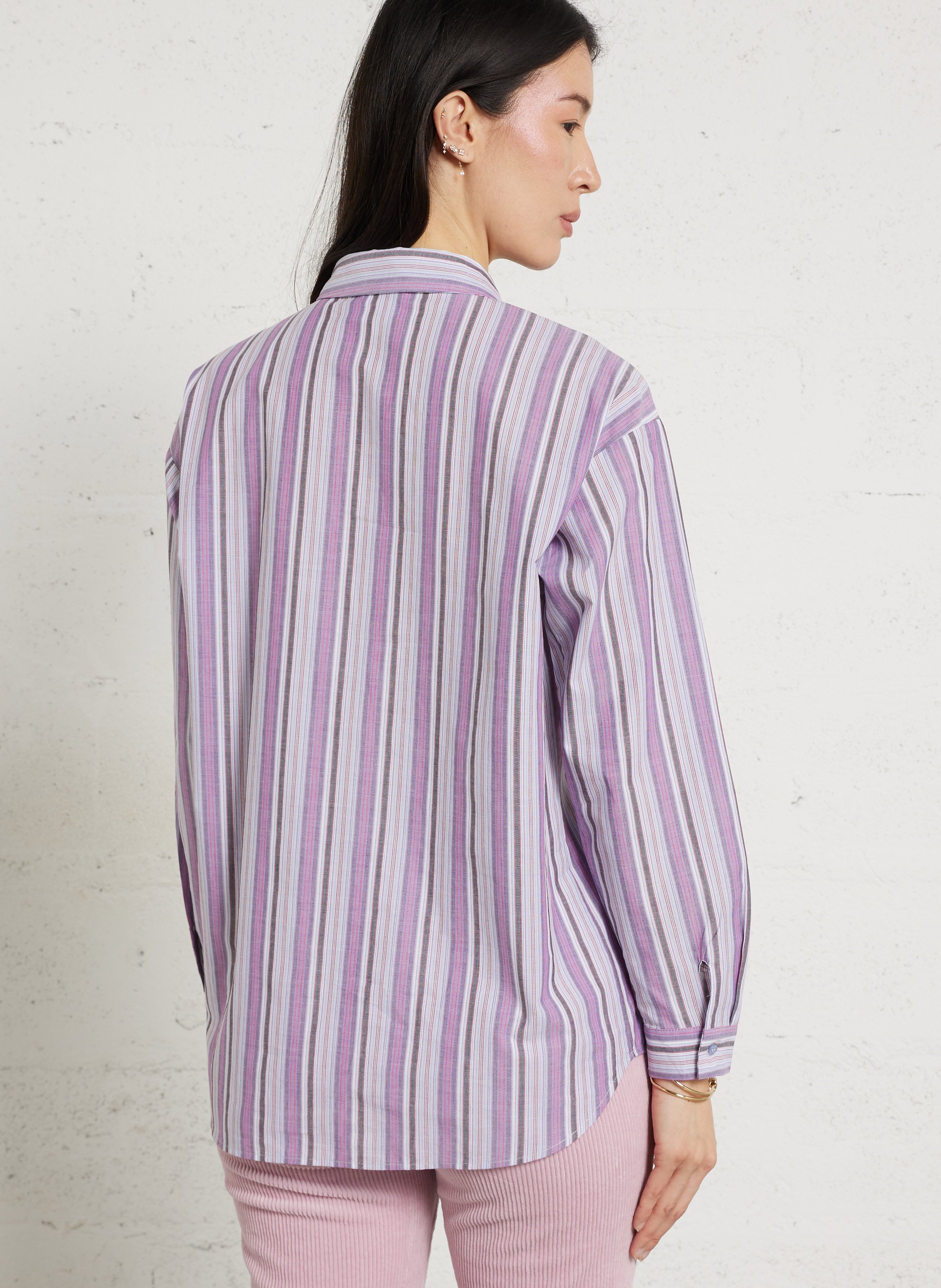 Baumwollhemd mit klassischem Kragen MAISON 123 Violett