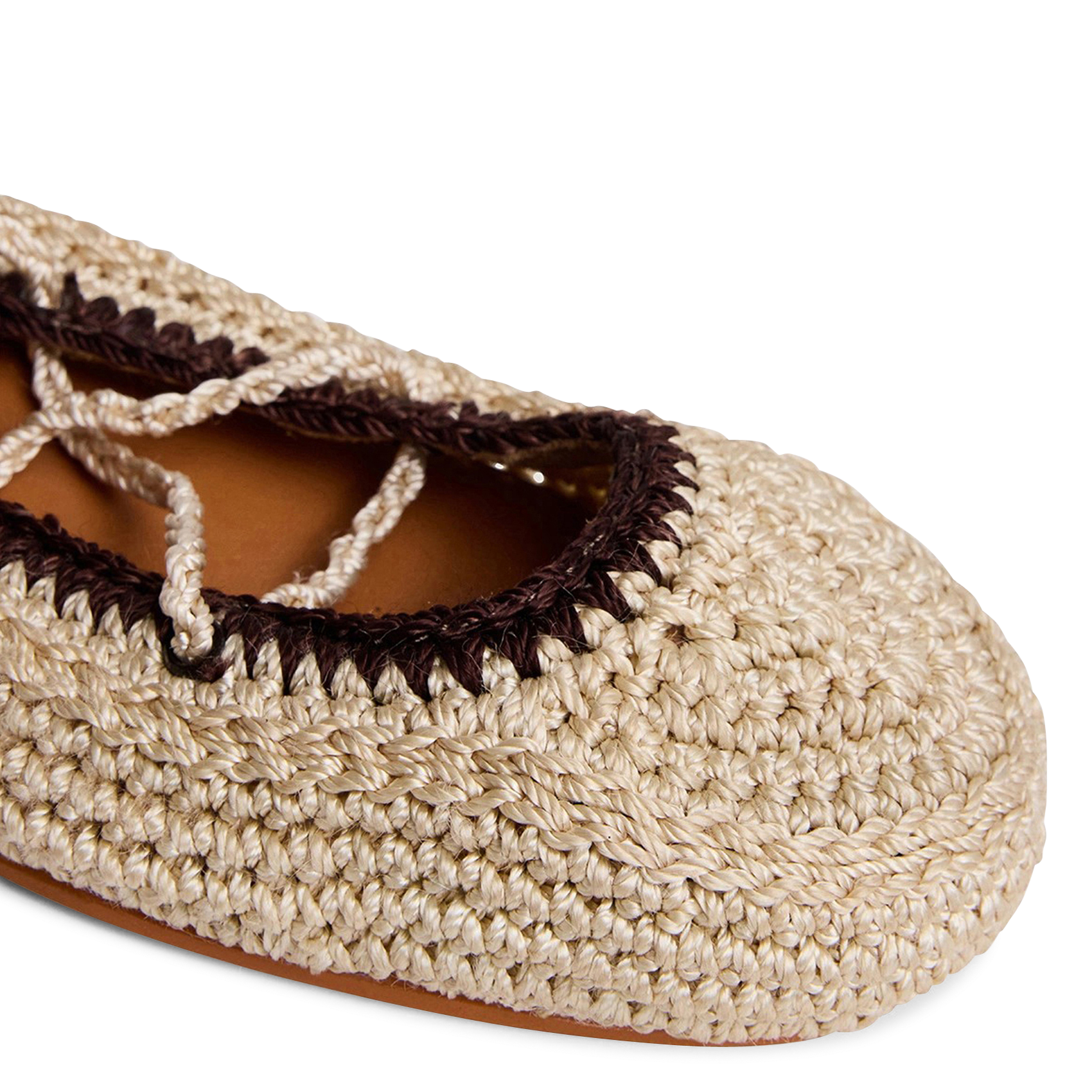 Flat raffia ballerina shoes JONAK Beige