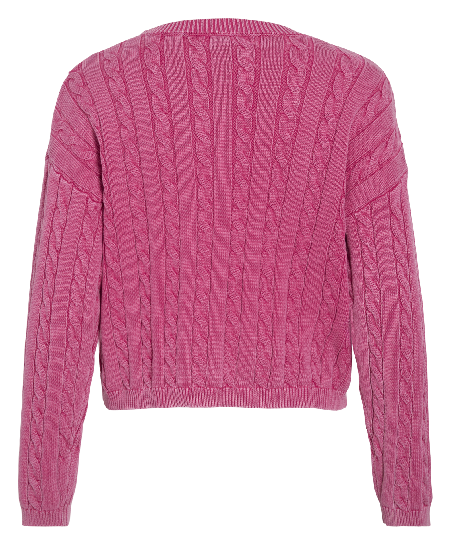 Pull oversize col rond en coton VILA Rose