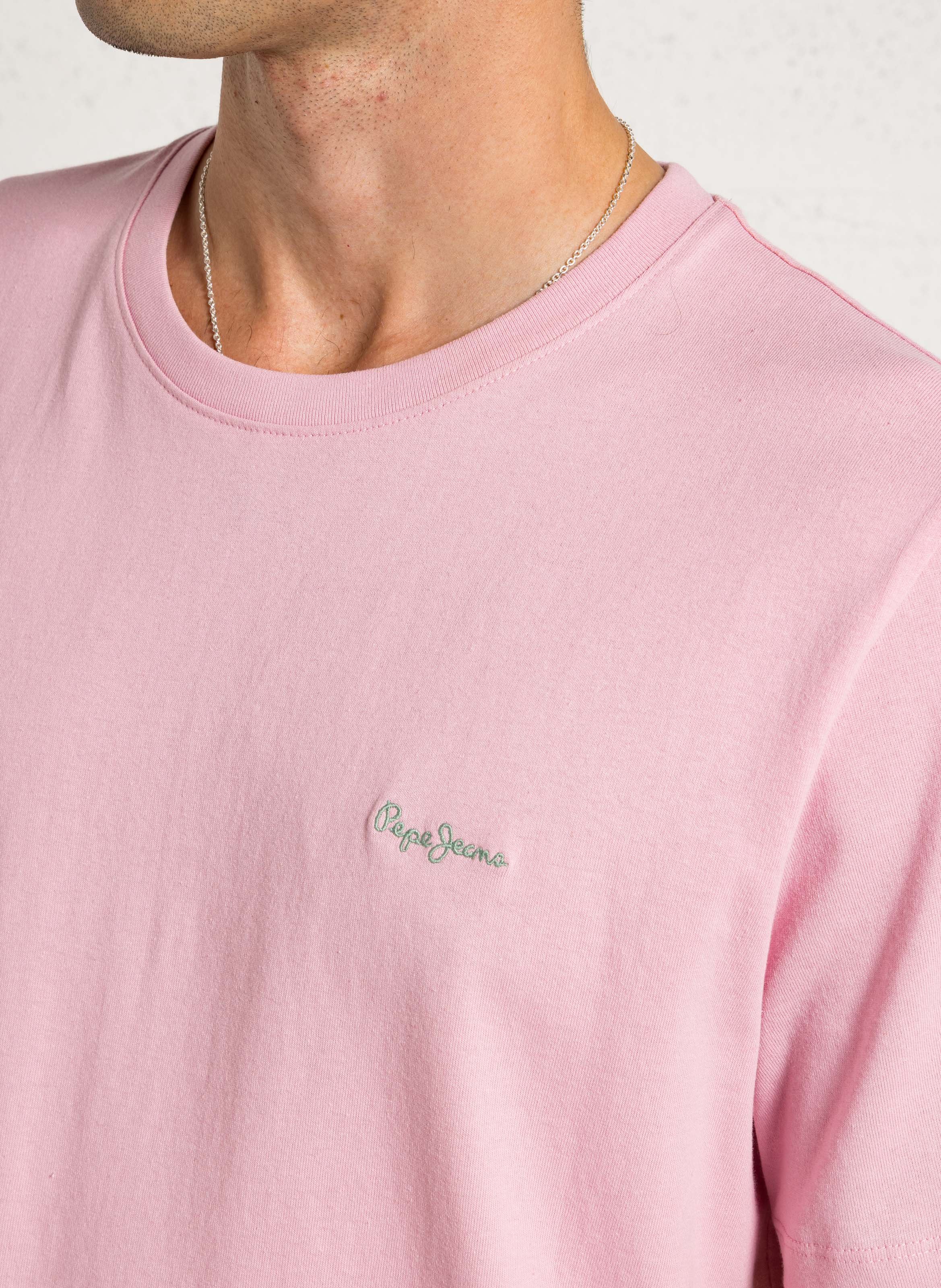 Tee-shirt en coton col rond PEPE JEANS Rose