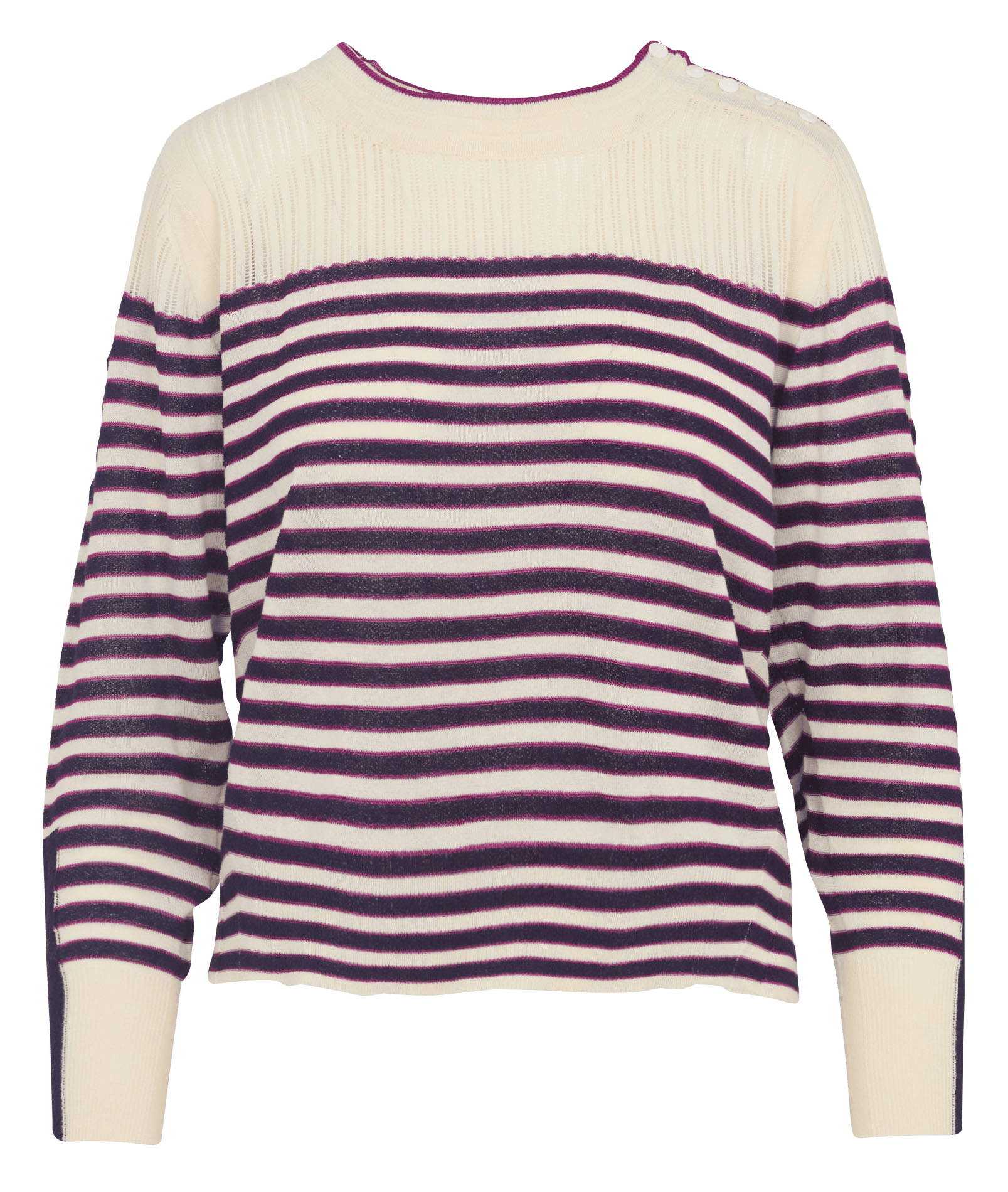 Gestreifter Pullover mit Rundhalsausschnitt COTELAC Weiss