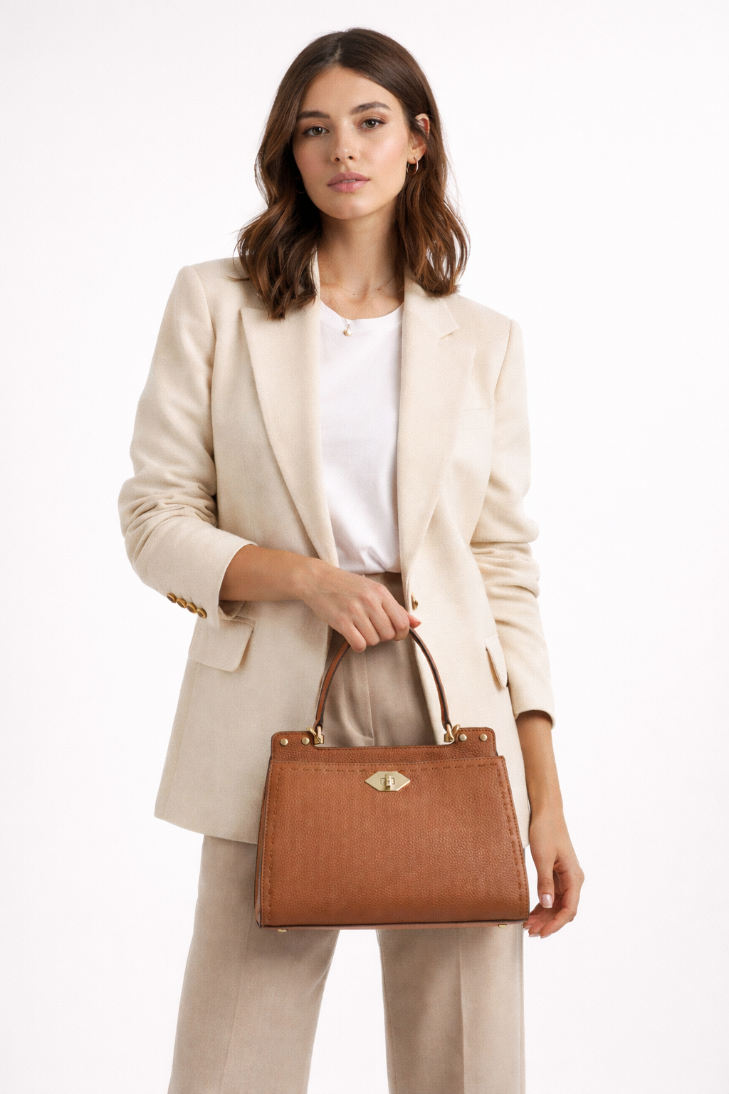 Handbag in calfskin Brown