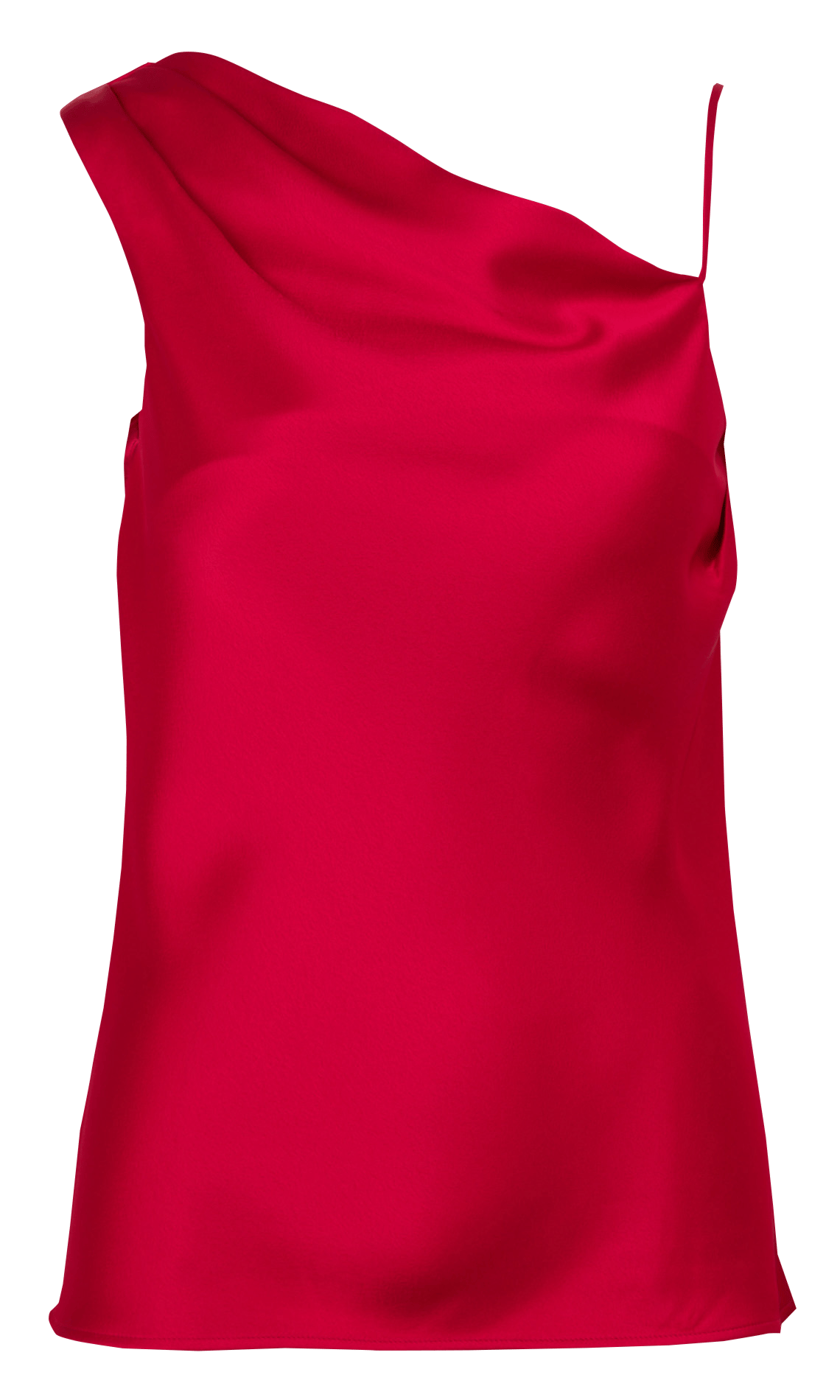 Top asimétrico de satén liso ZAPA Rojo