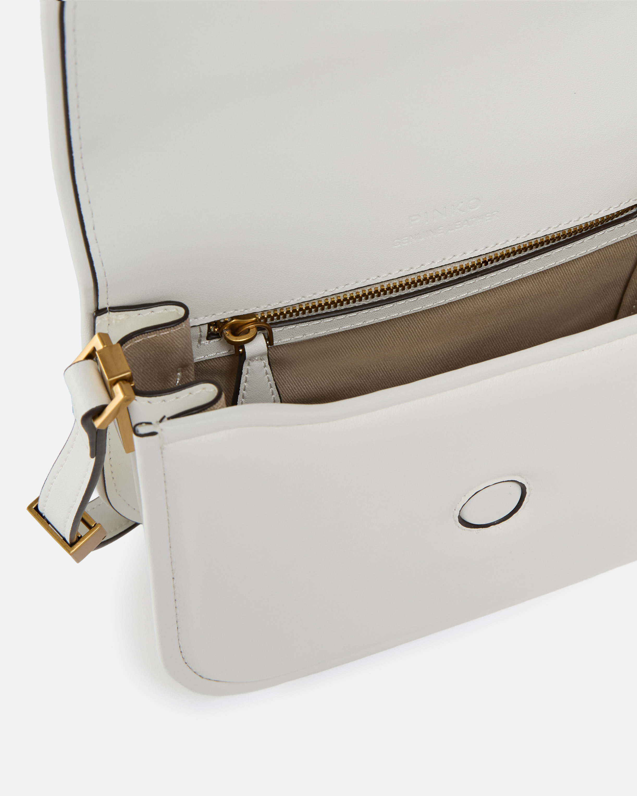 Sac moyen à épaule love bag box en cuir nappa PINKO Blanc