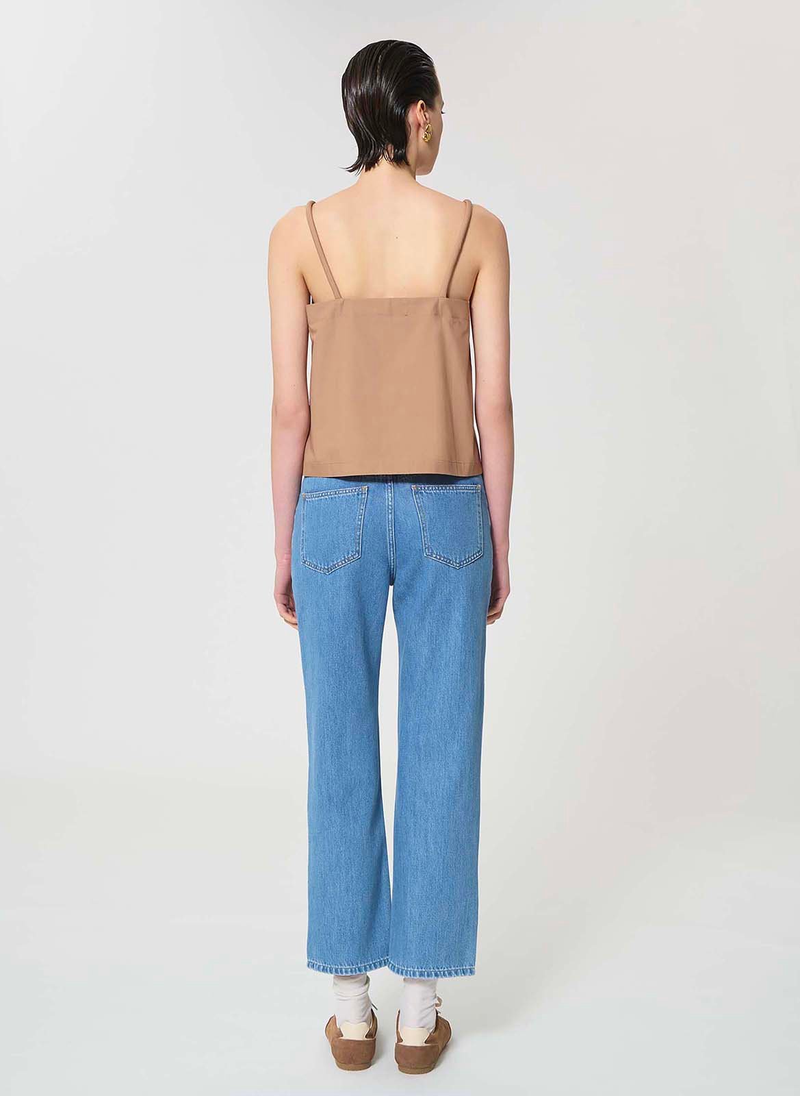 Top court ample en coton TARA JARMON Marron