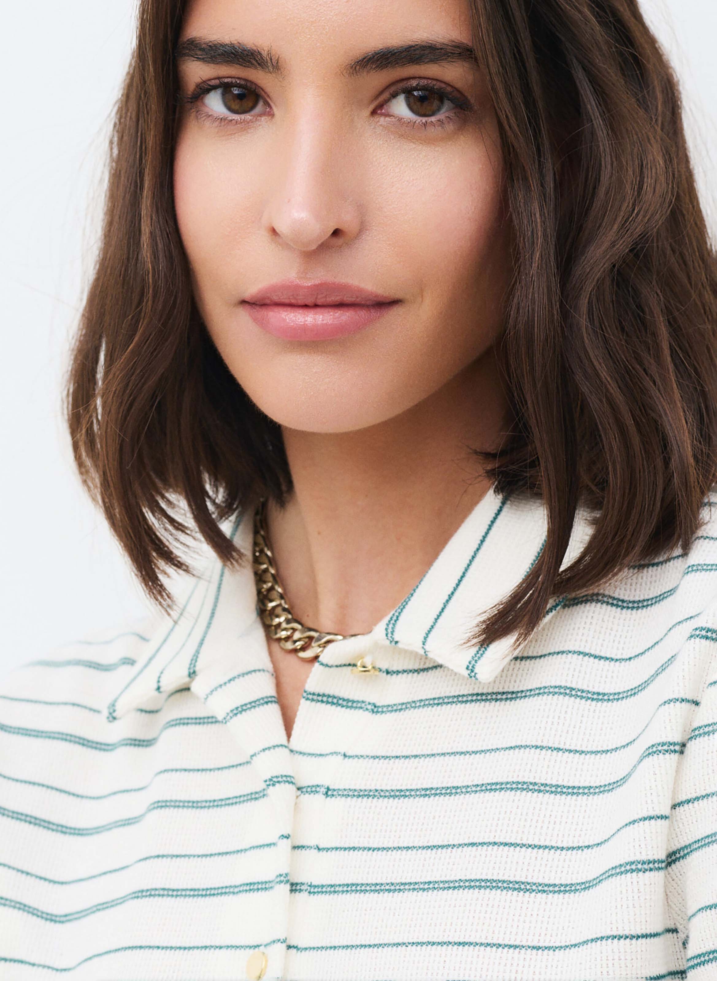 Short-sleeved cotton-blend polo shirt CAROLL Green