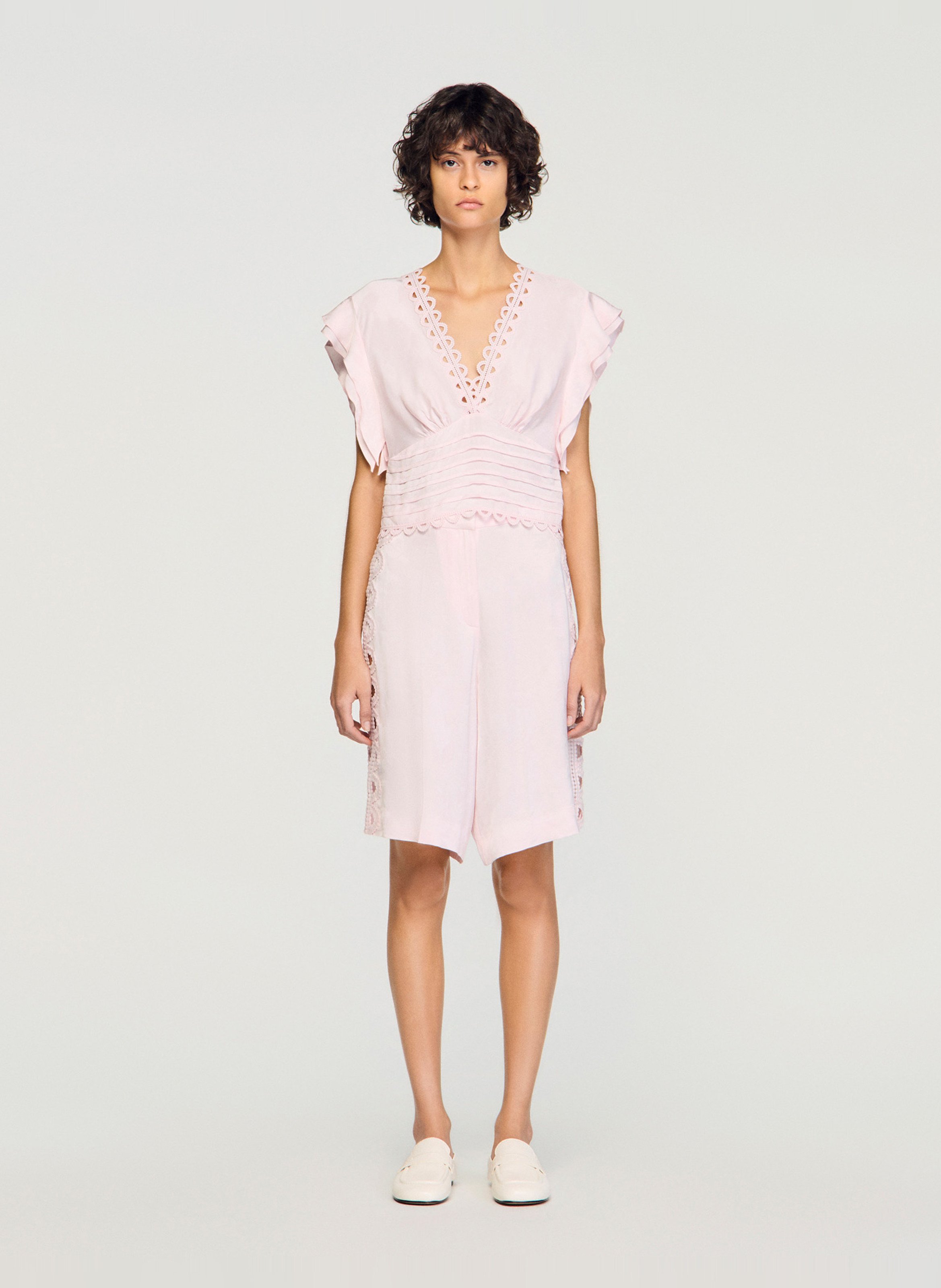 Sleeveless top with embroidery SANDRO Pink