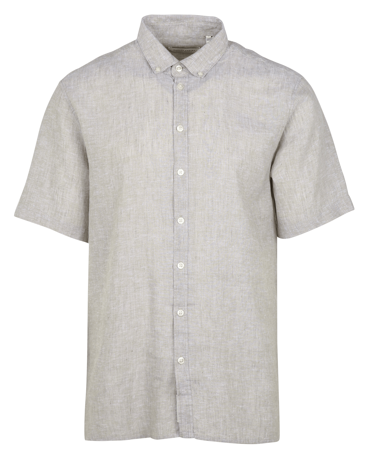 Rechte linnen en katoenen overhemd CASUAL FRIDAY Groen