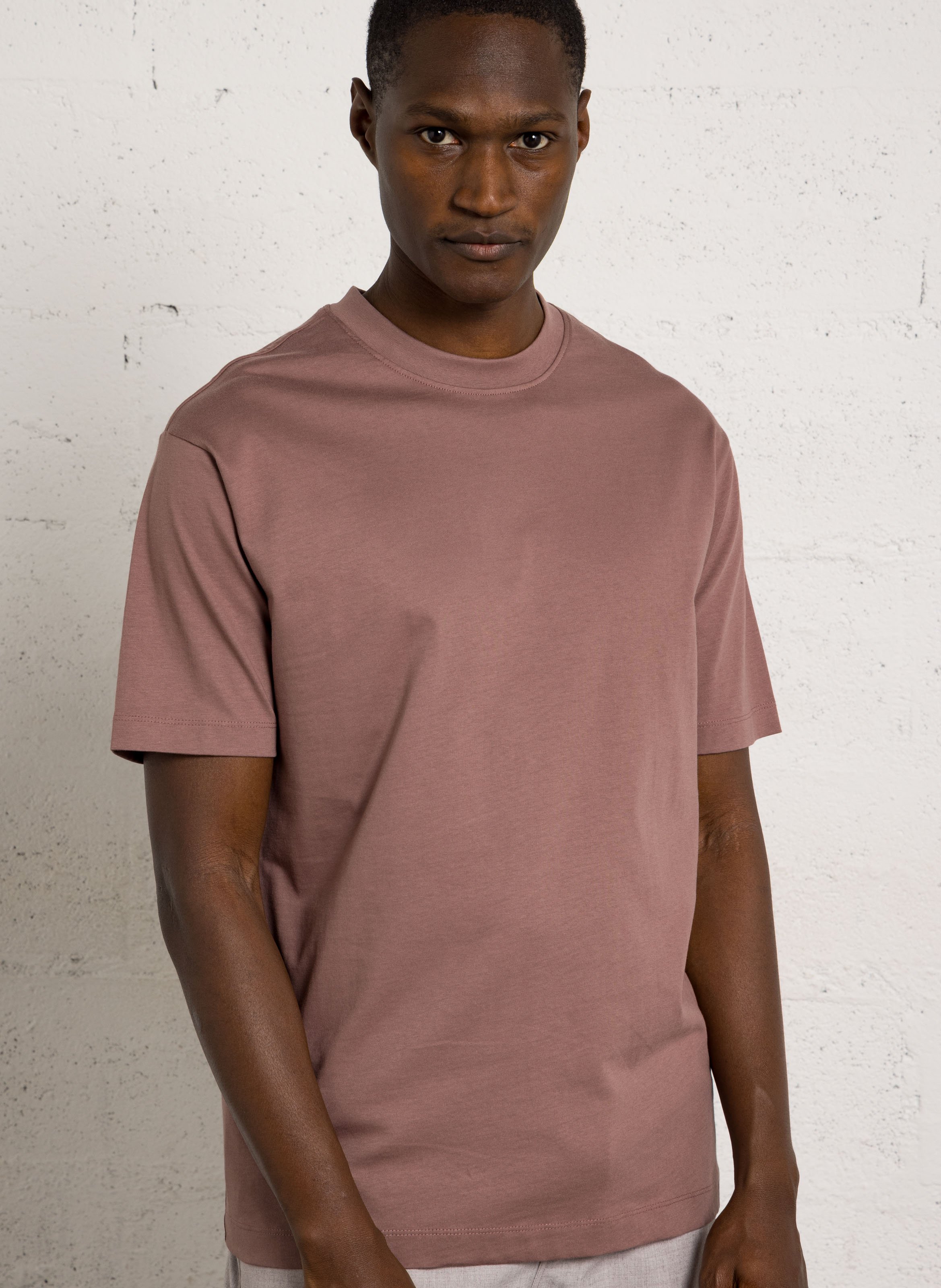 Tee-shirt oversize col rond en coton biologique MINIMUM Rose