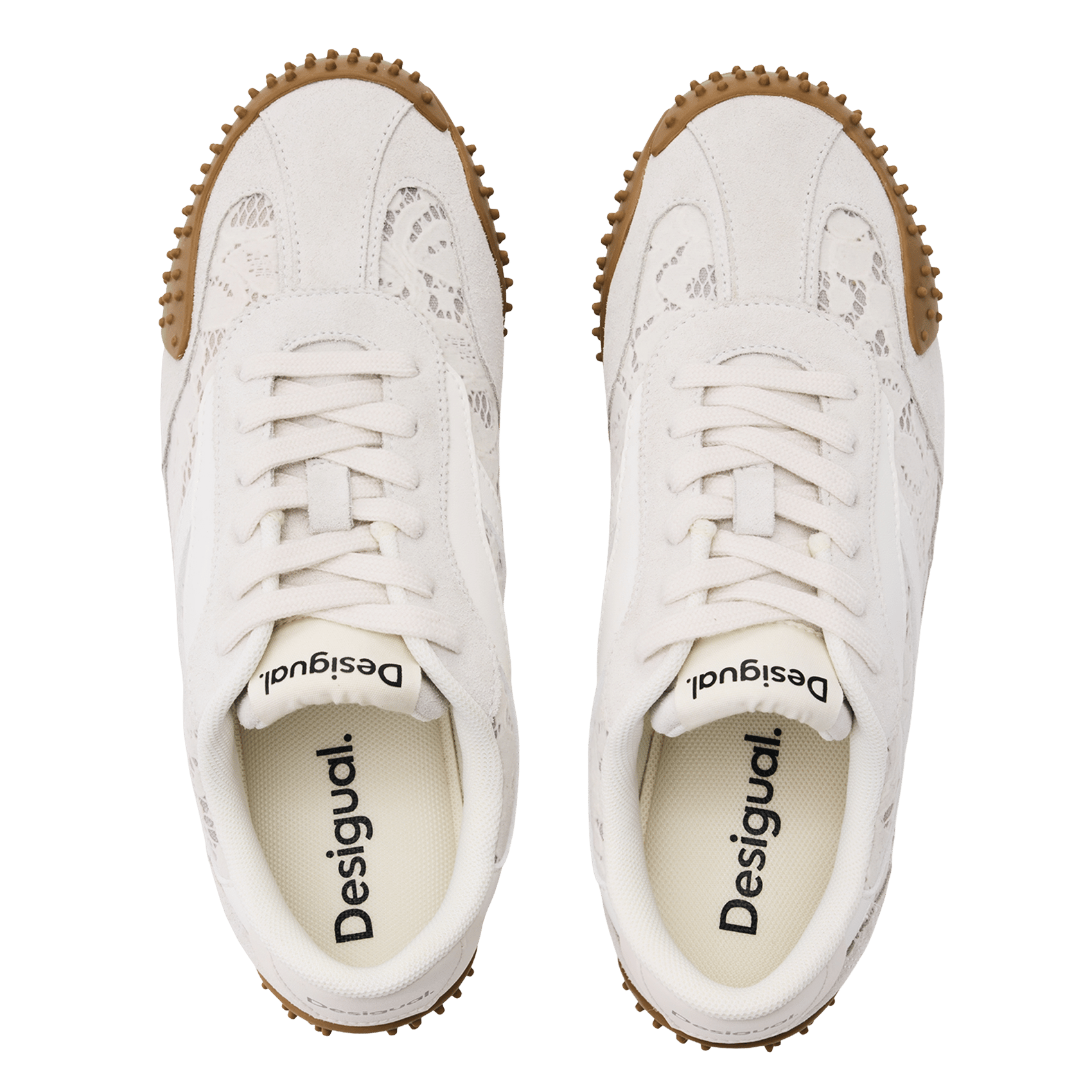 Baskets basses en cuir mélangé DESIGUAL Blanc