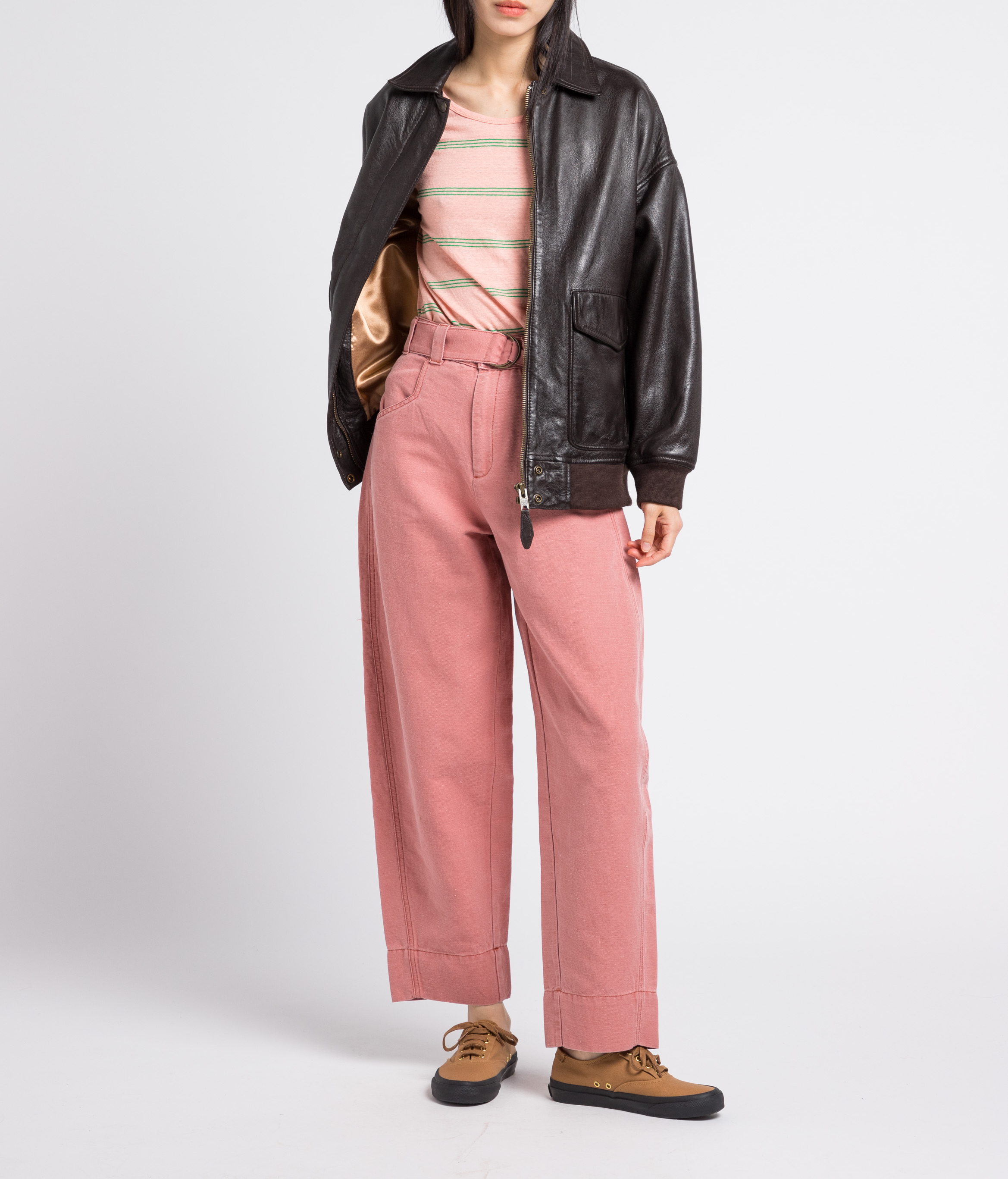 Blouson en cuir oversize  SCHOTT Marron