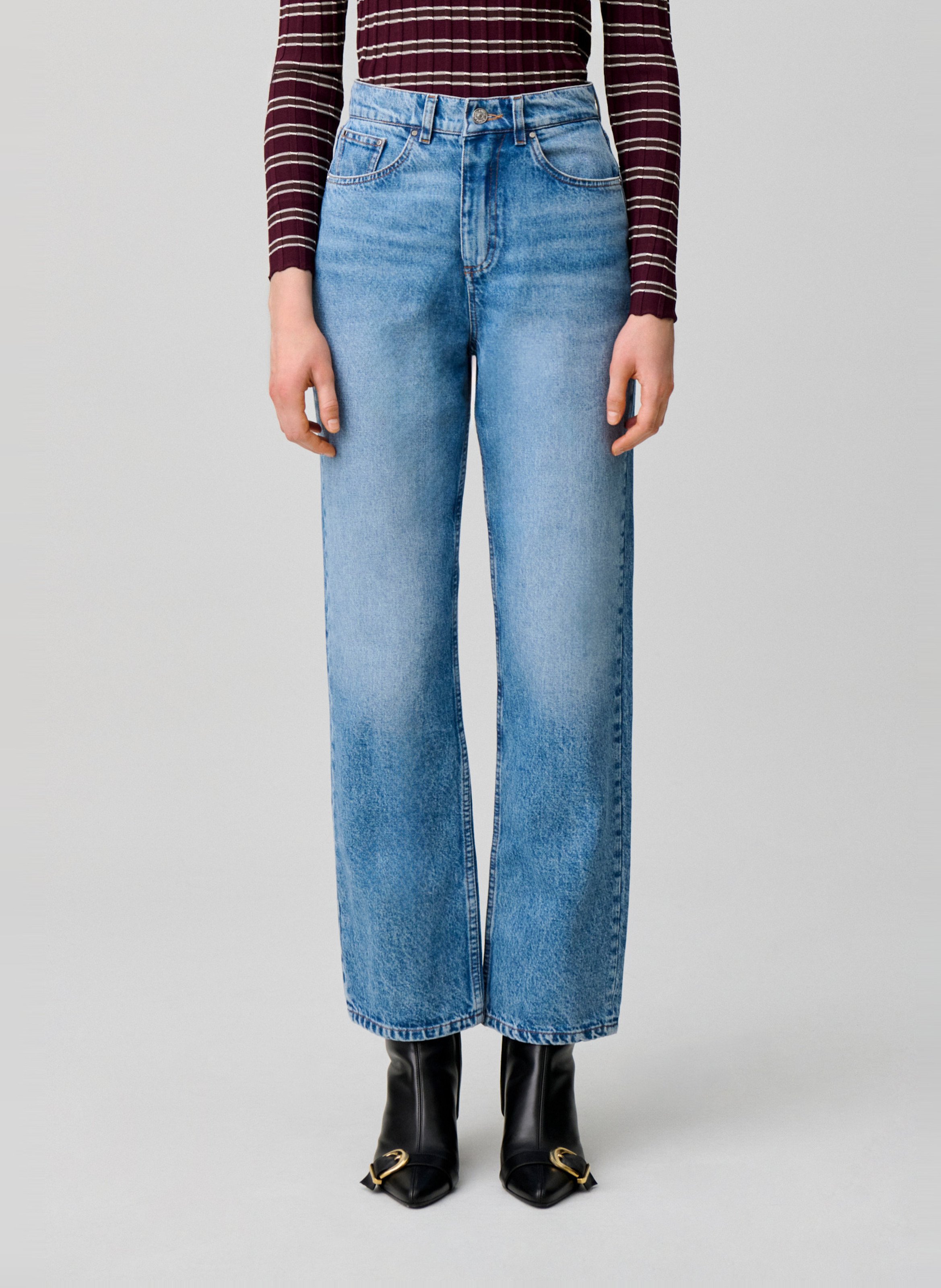 Katoenen jeans met rechte pijp CLAUDIE PIERLOT Blauw