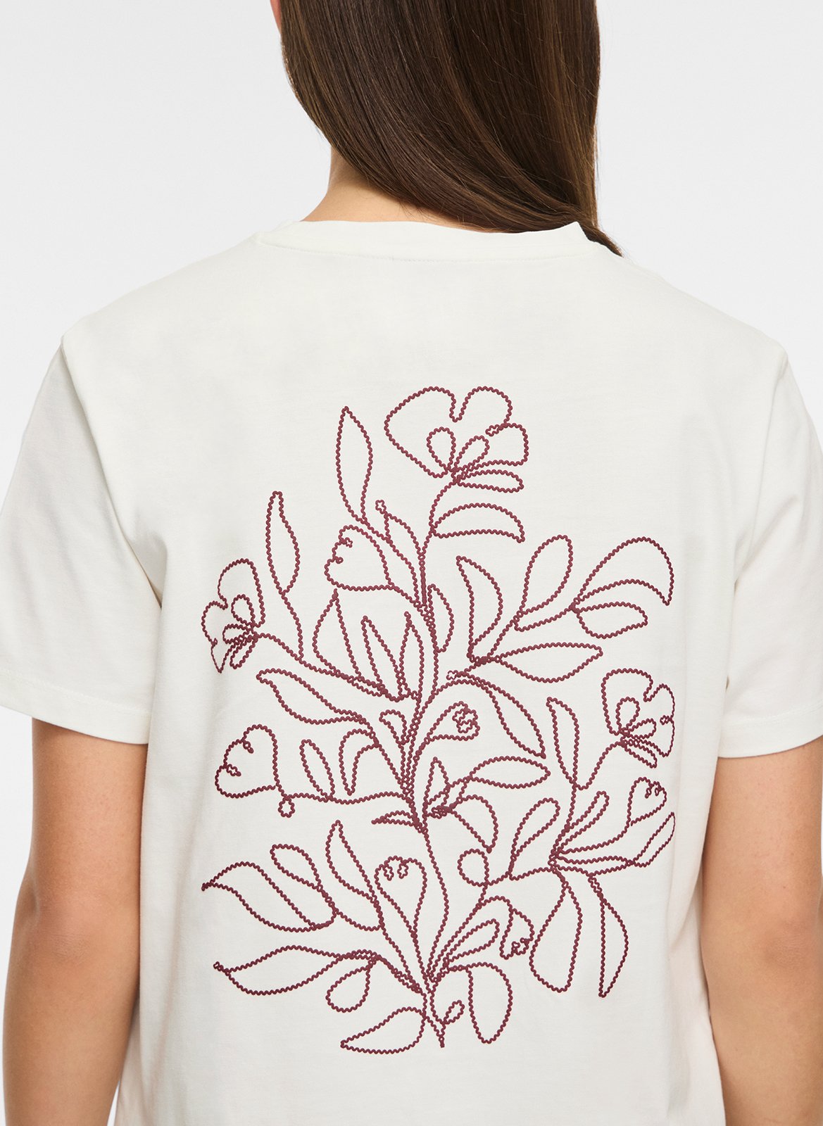Tee-shirt droit à imprimé dos VILA Blanc