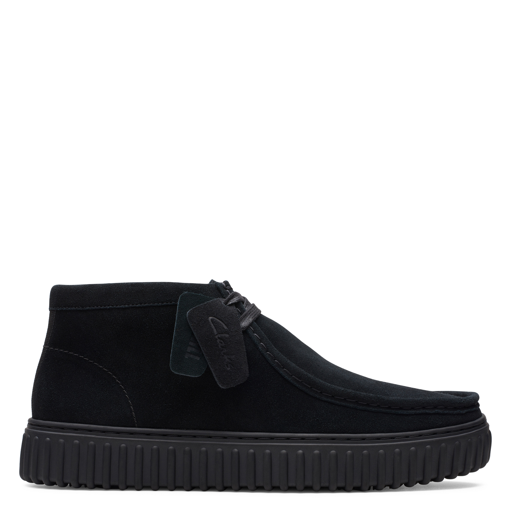 Bottines à lacets en cuir velours CLARKS Noir
