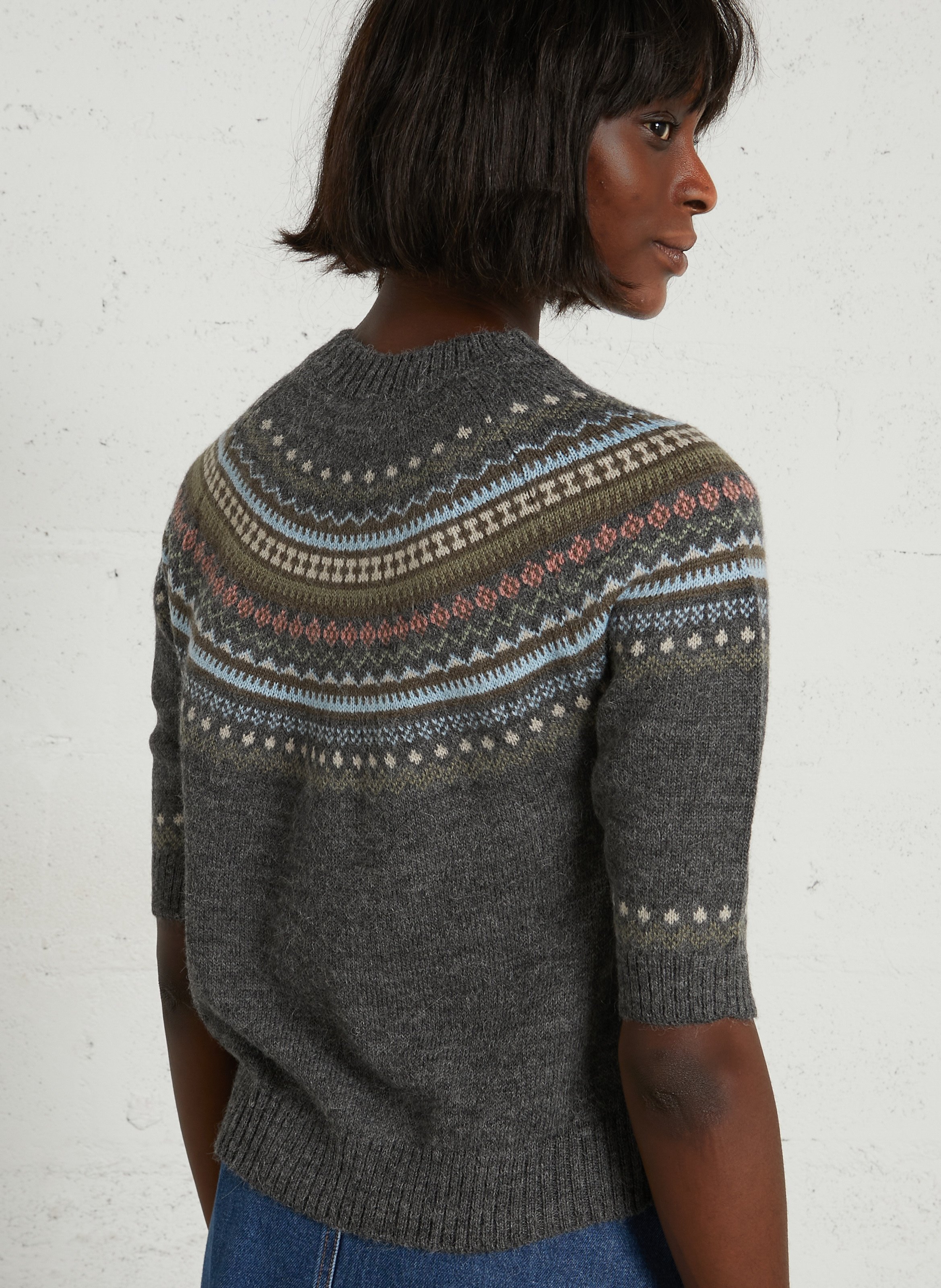 Round-neck wool-blend sweater MAX MARA WEEK END Silver