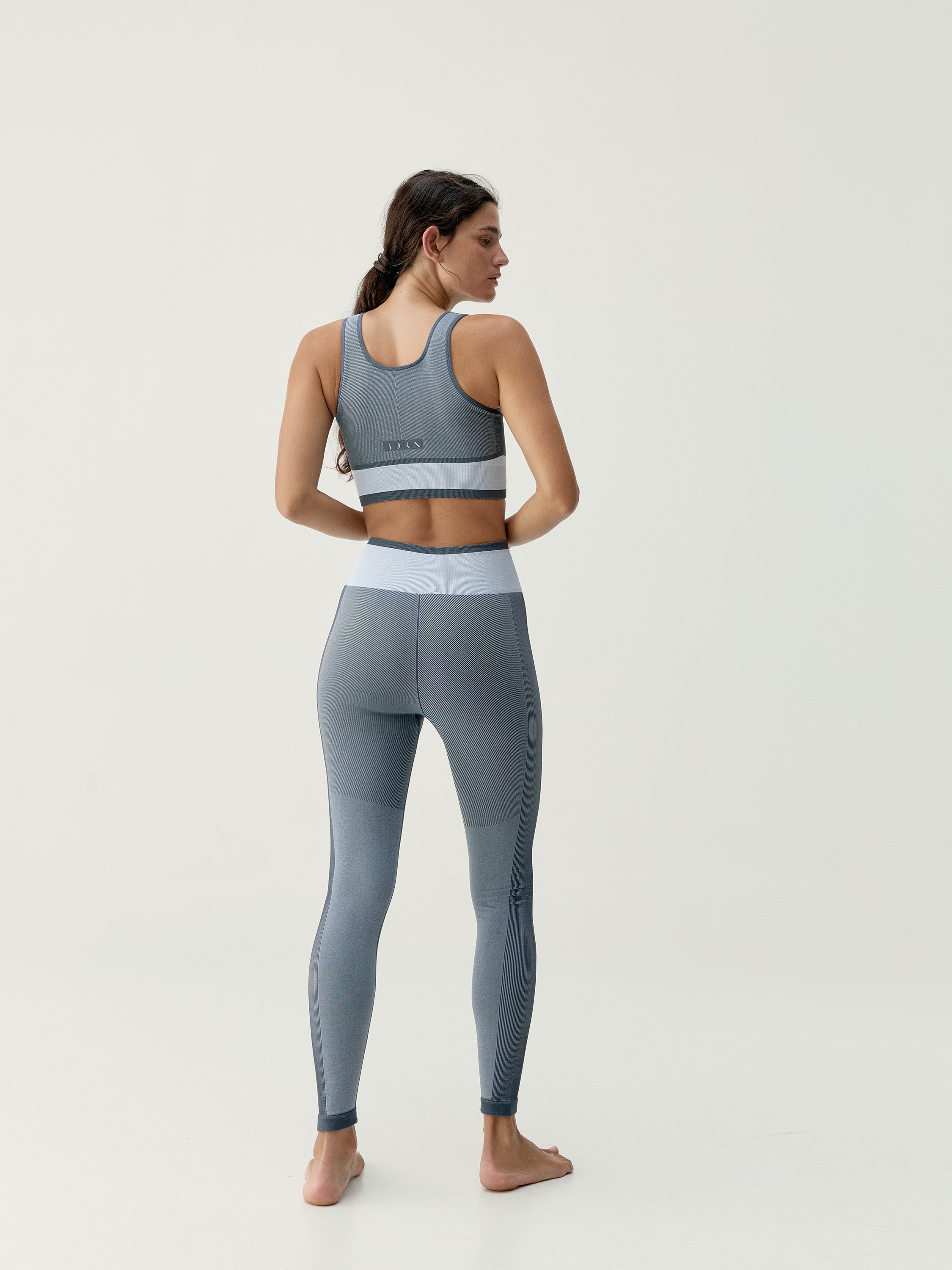 Women's high-waisted shaping sports leggings BORN Blue