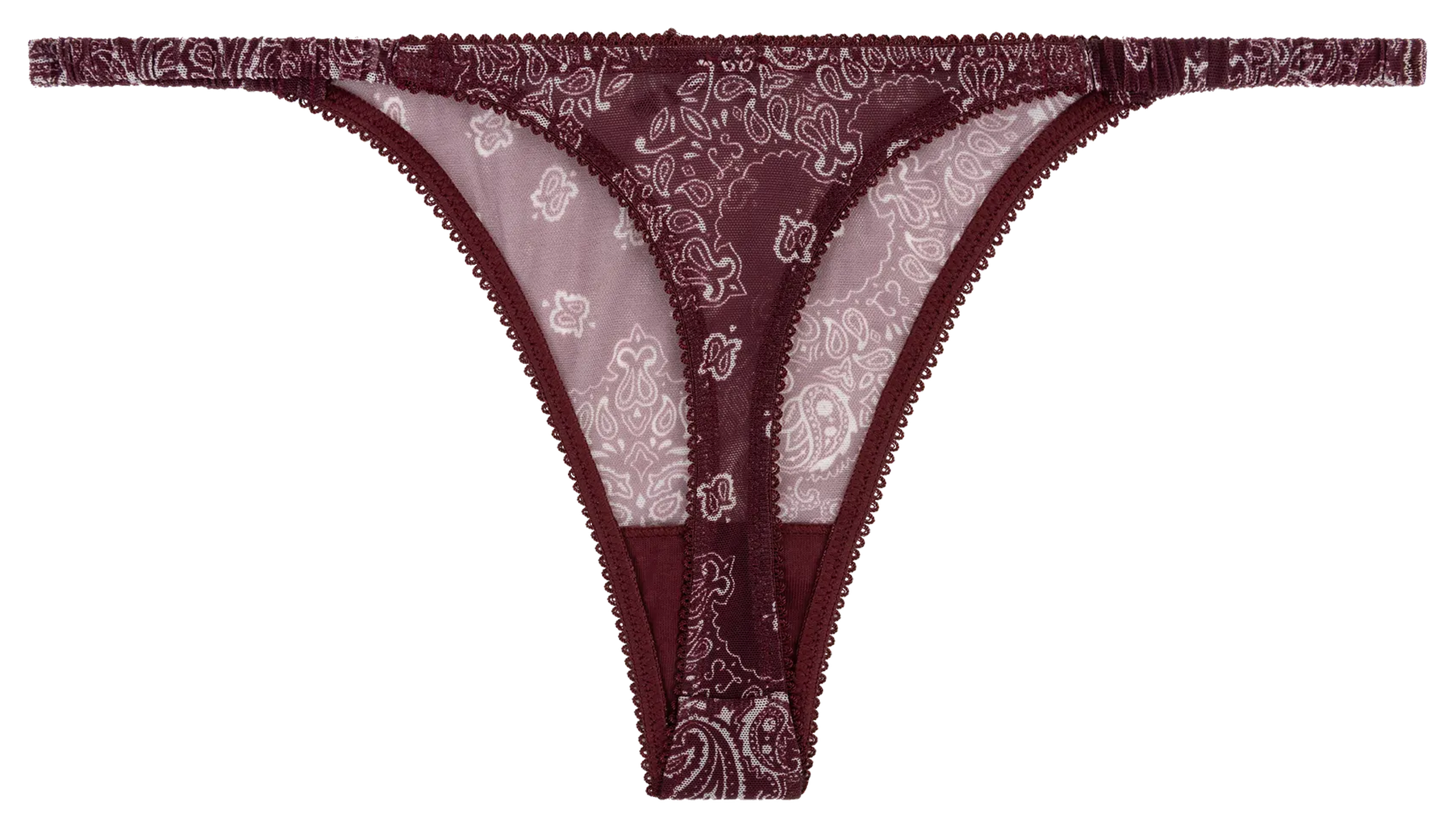 String taille mi-haute imprimée LOVE STORIES Prune
