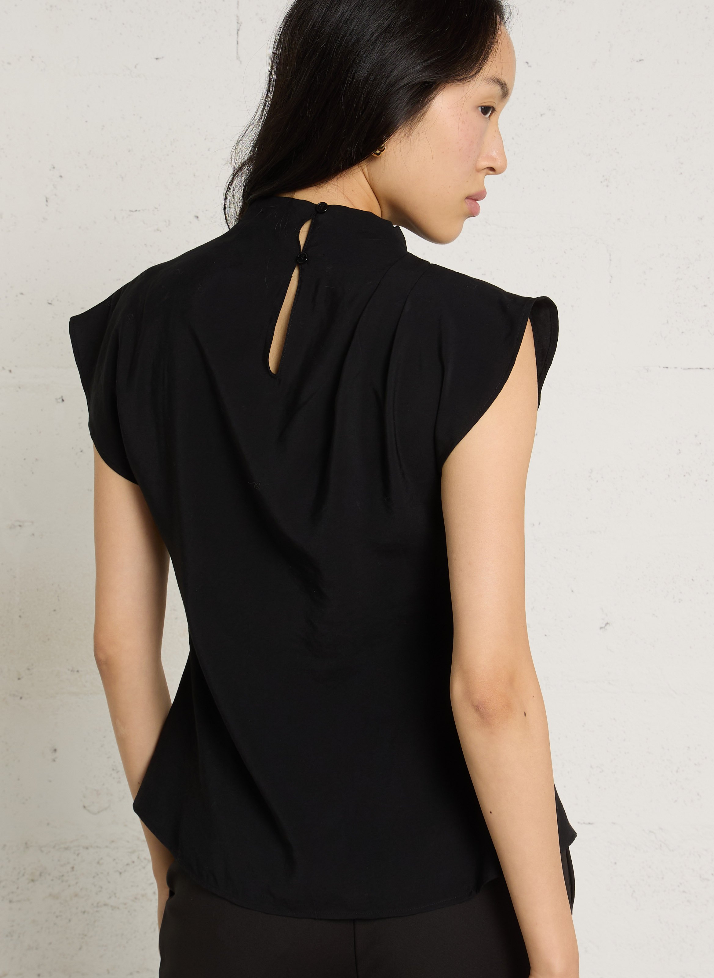 Fitted cowl-neck top IKKS Black