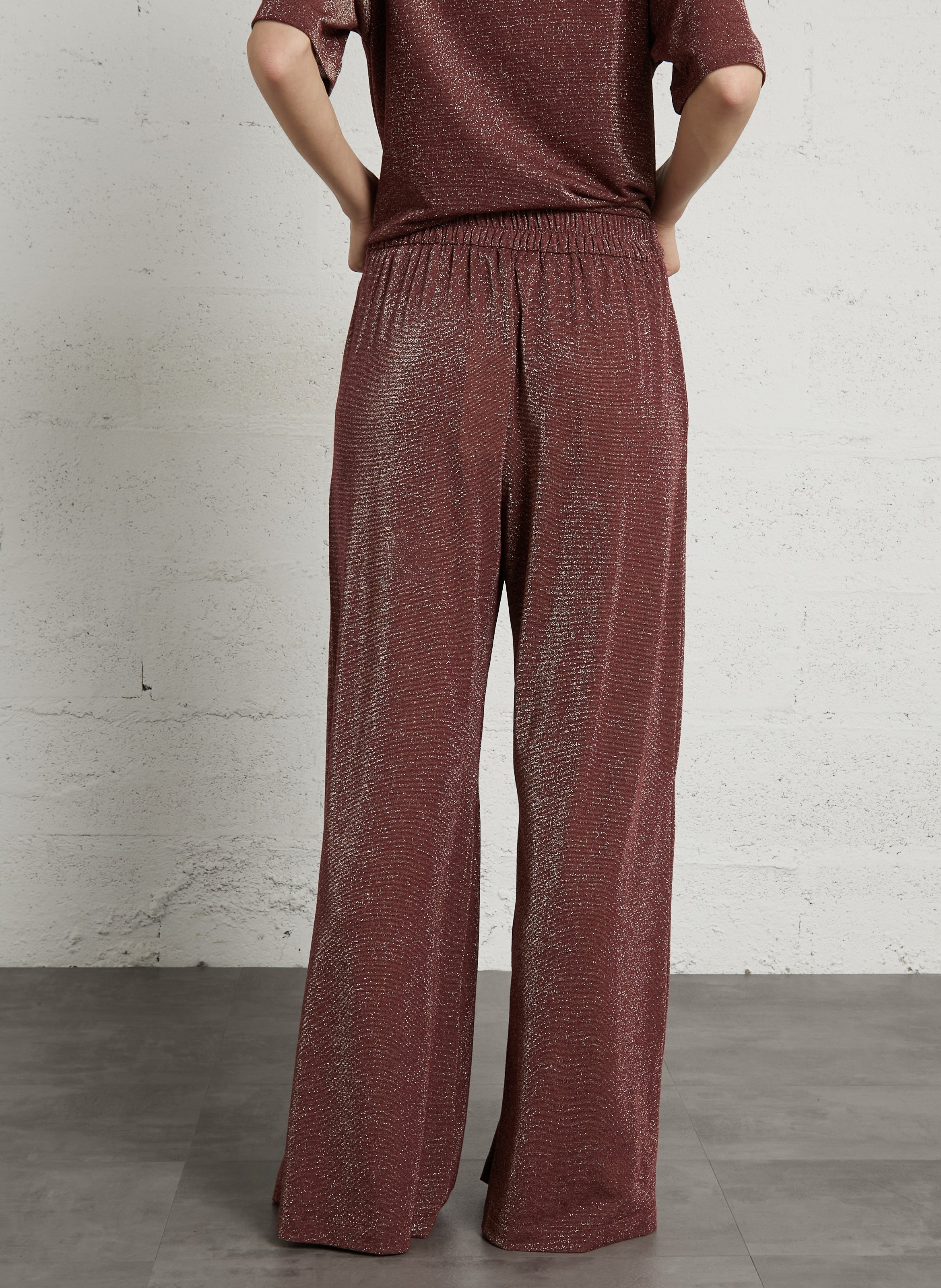 High-waisted wide-leg pants MOMONI Brown