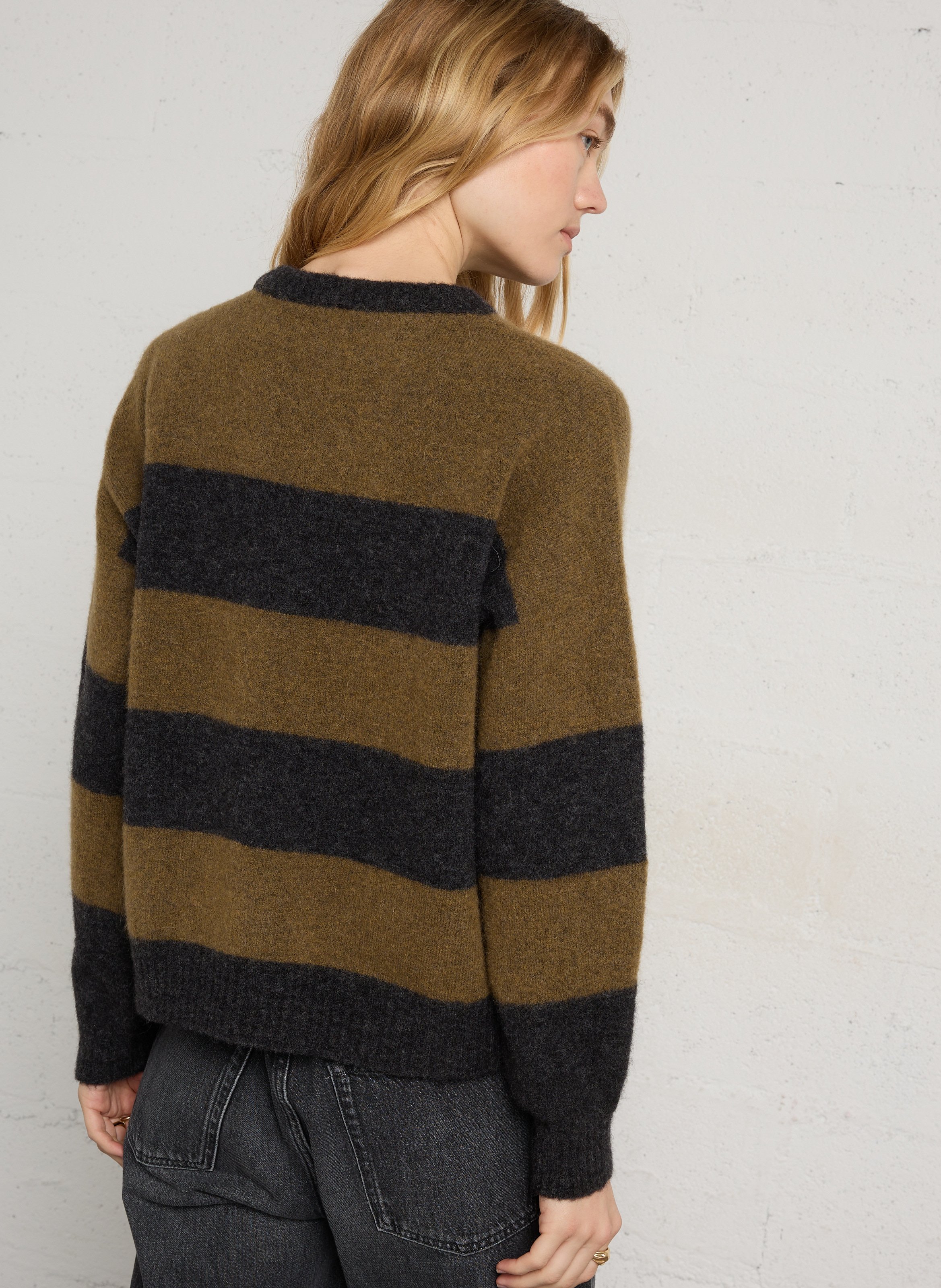 Pull ample col rond en laine mélangée MAX MARA WEEK END Kaki