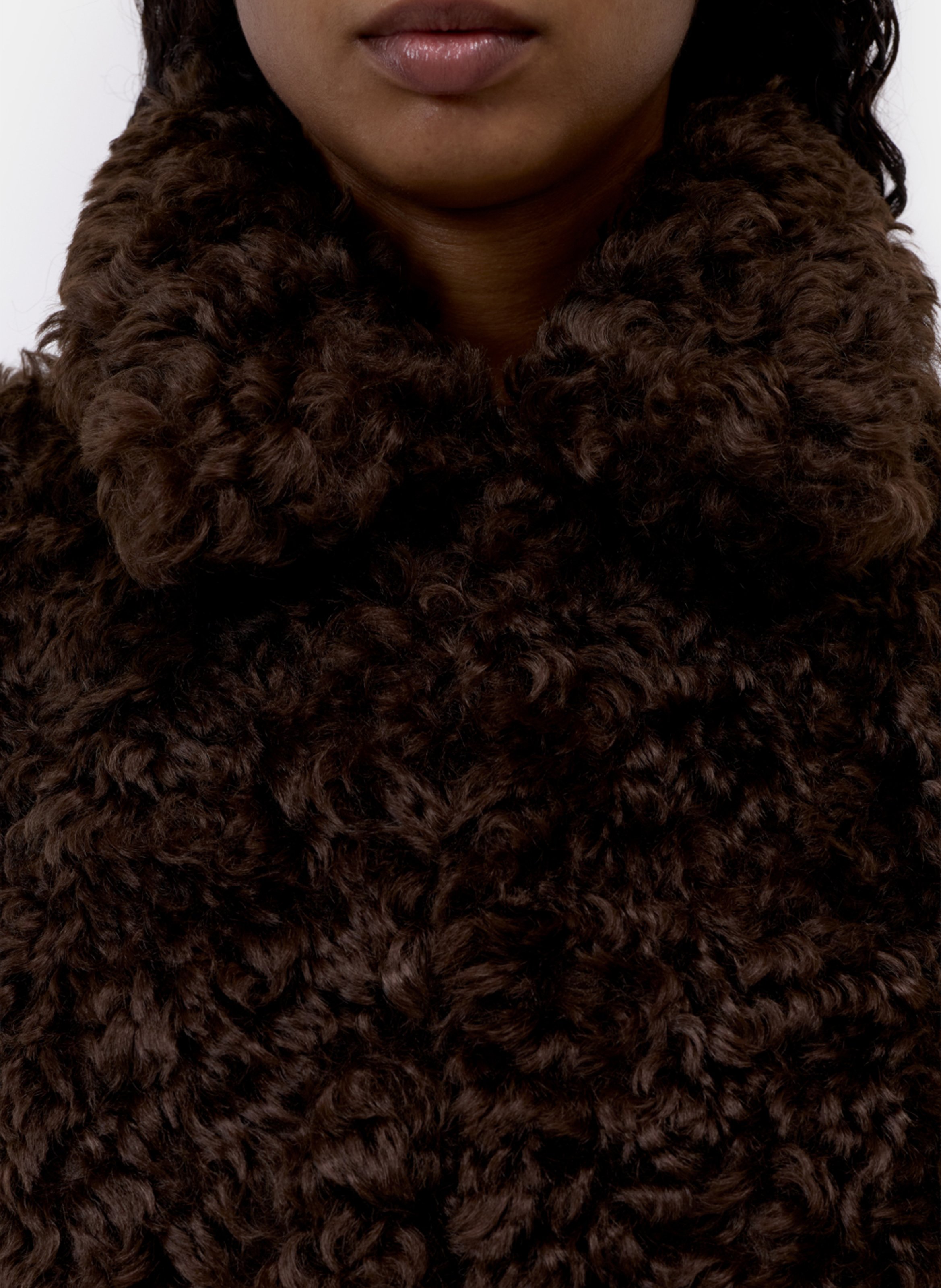 Straight faux fur coat CLOSED Purple
