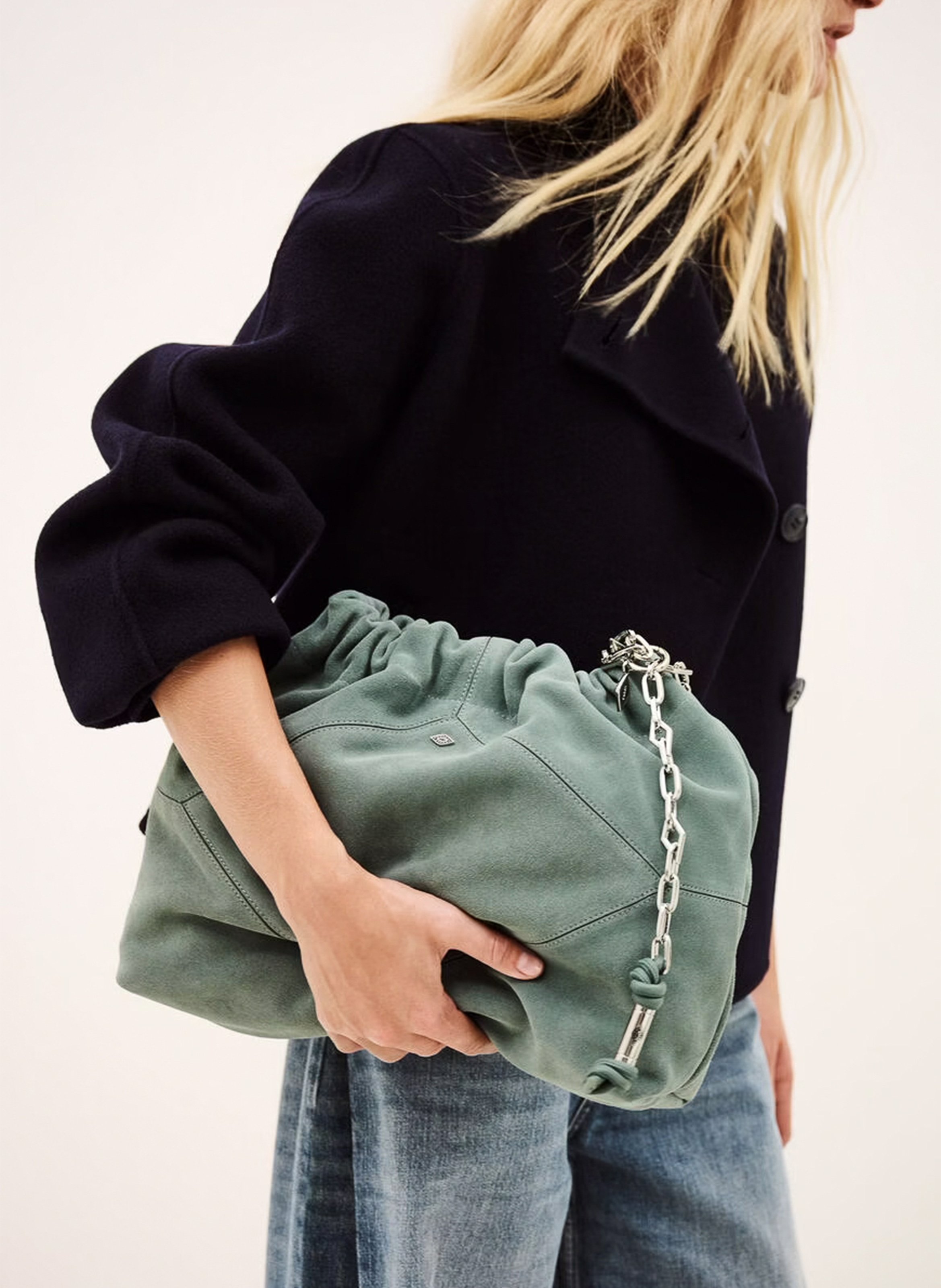 Sac porté épaule en cuir | Bleu BA&SH Femme