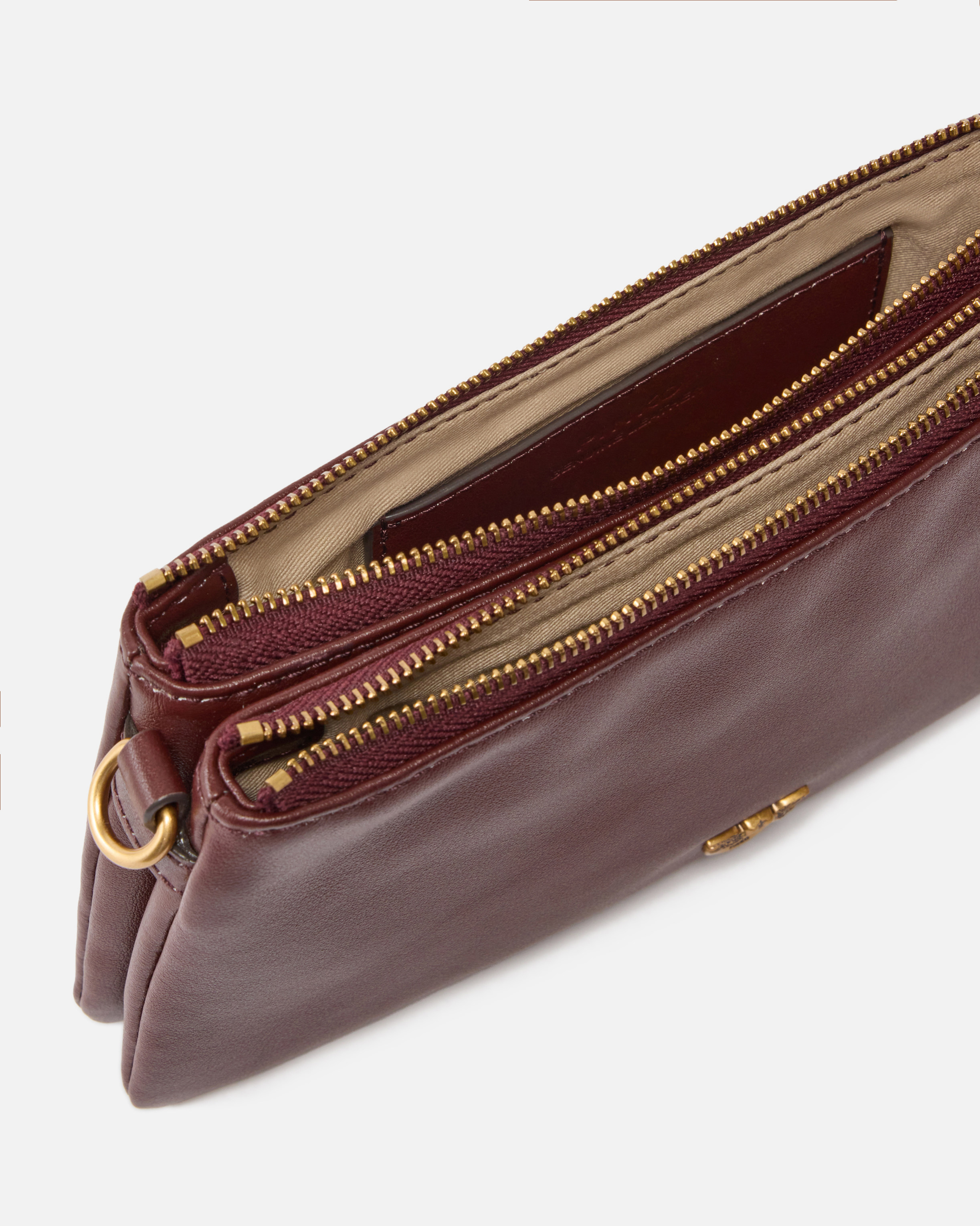 Small leather shoulder bag with love birds logo | Golden PINKO Women
