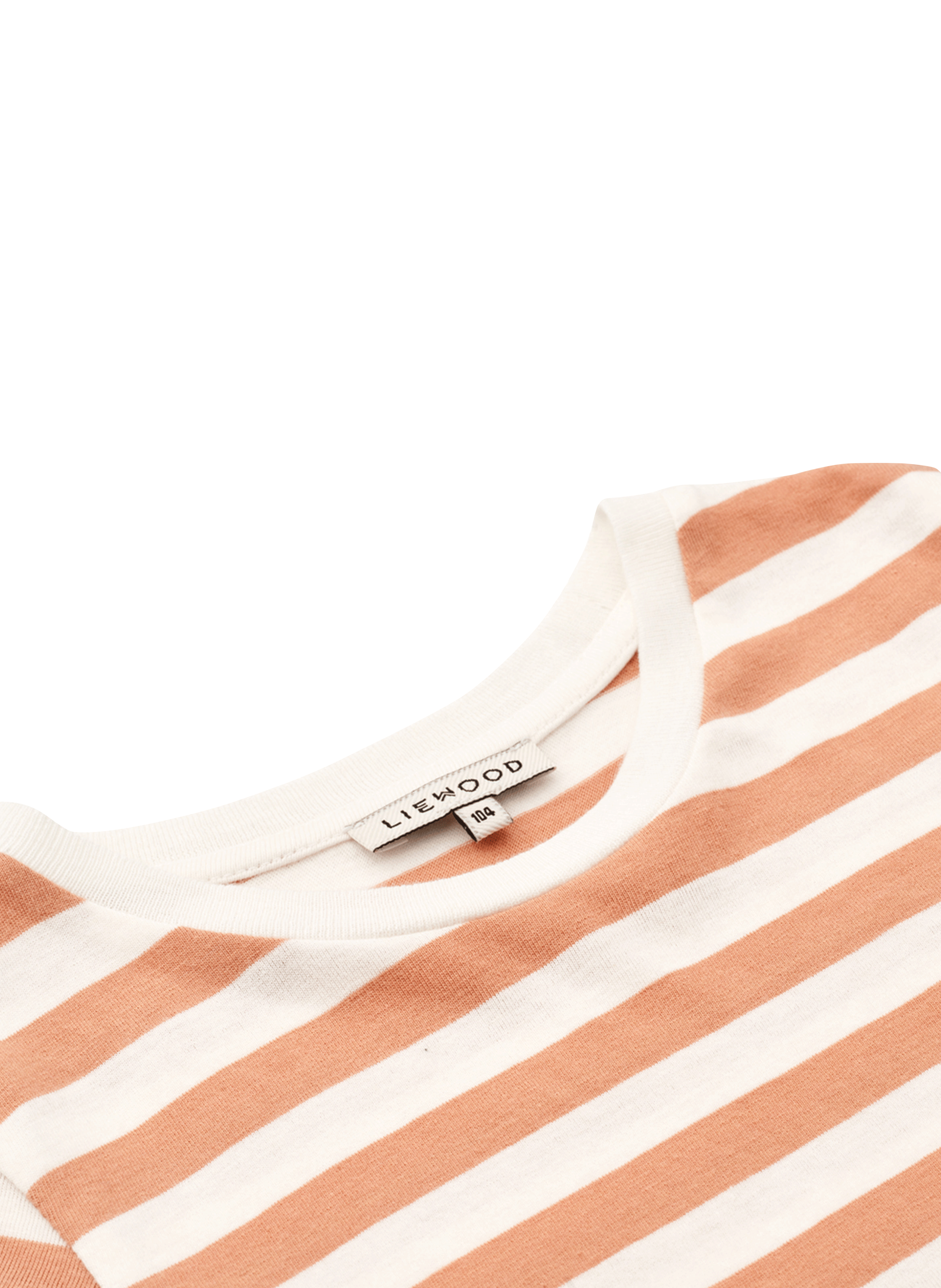 Short striped cotton-blend dress with round neck LIEWOOD White