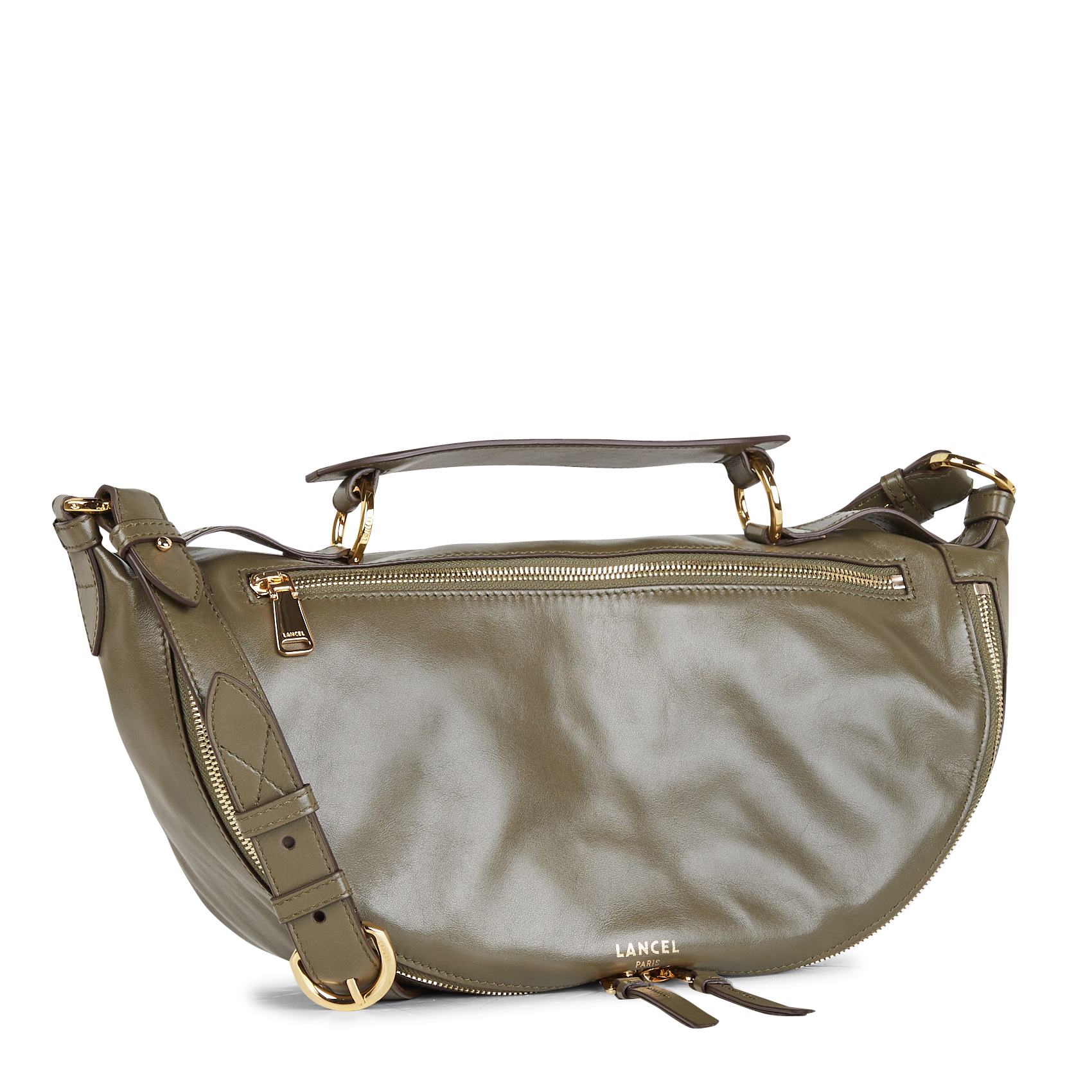 Leather shoulder bag Khaki