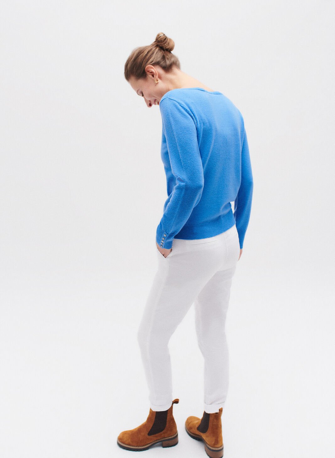 Cotton-blend chinos CAROLL White