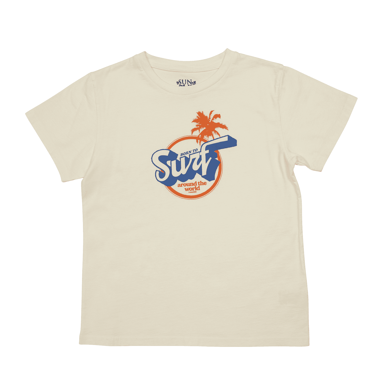 Straight-cut screen-printed cotton round-neck T-shirt SUNCHILD White