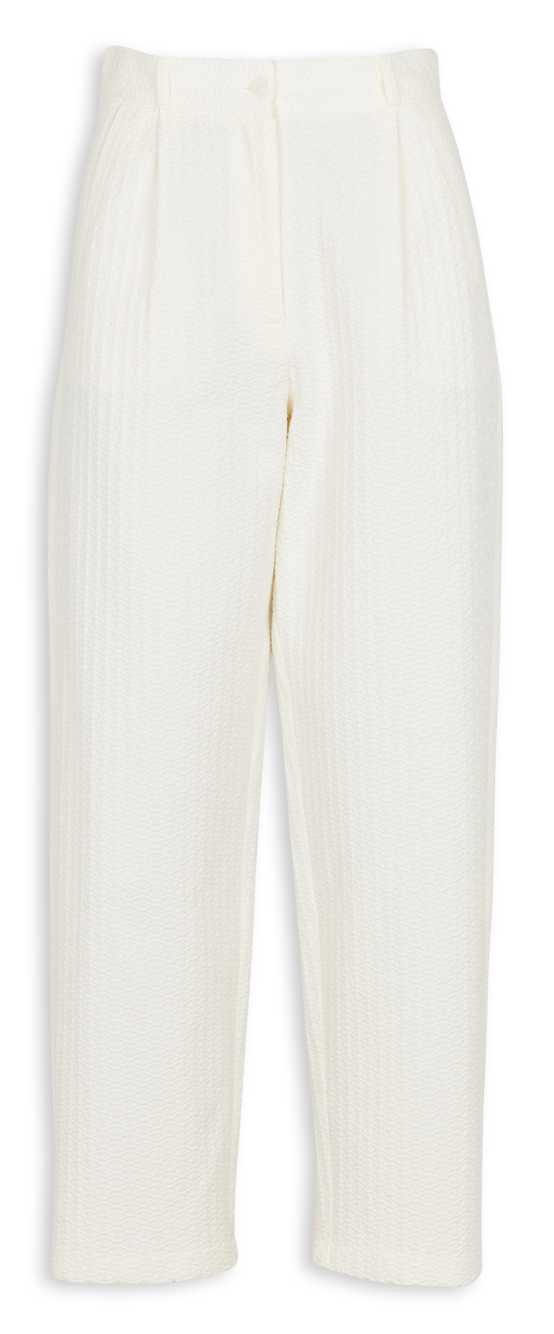 Pantalon carotte taille haute en coton mélangé RITA ROW Blanc