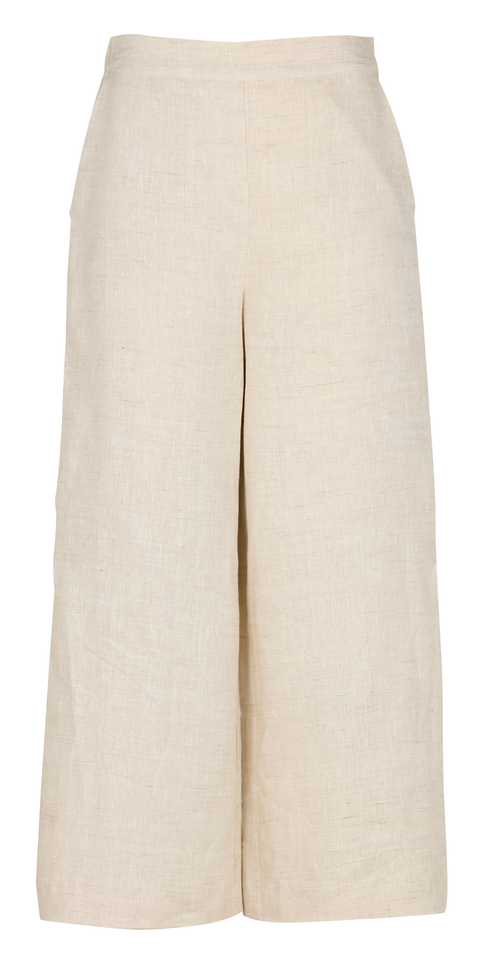 High-waisted wide-leg linen pants 241P-PANDI Beige