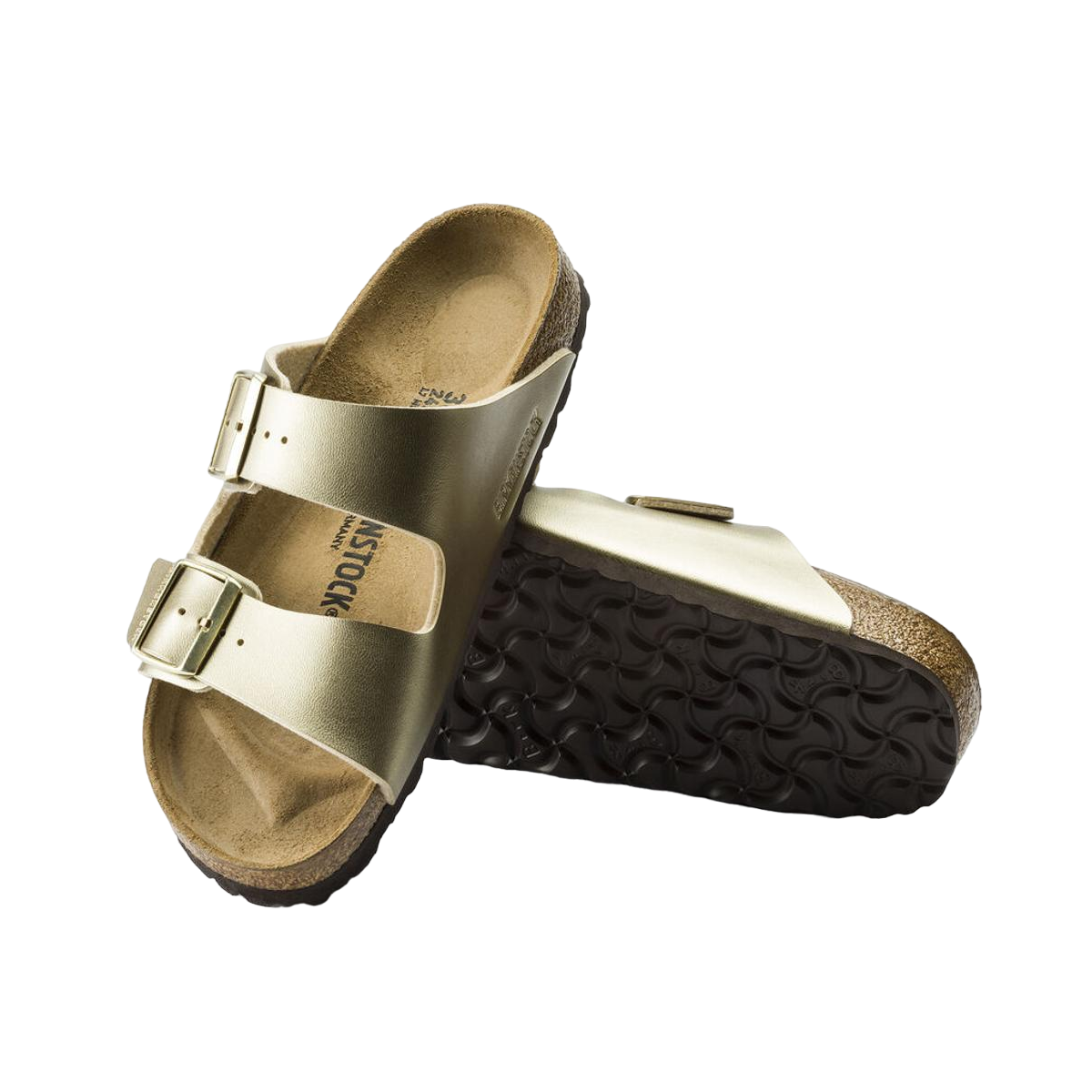 Faux leather sandals BIRKENSTOCK Golden