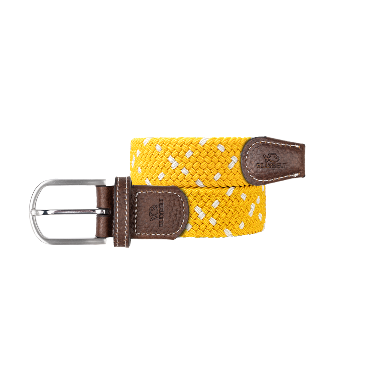 Multicolored braided elastic belt BILLYBELT Yellow