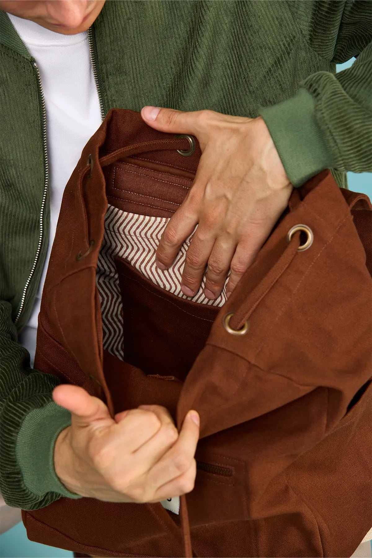 Cotton backpack HINDBAG Brown