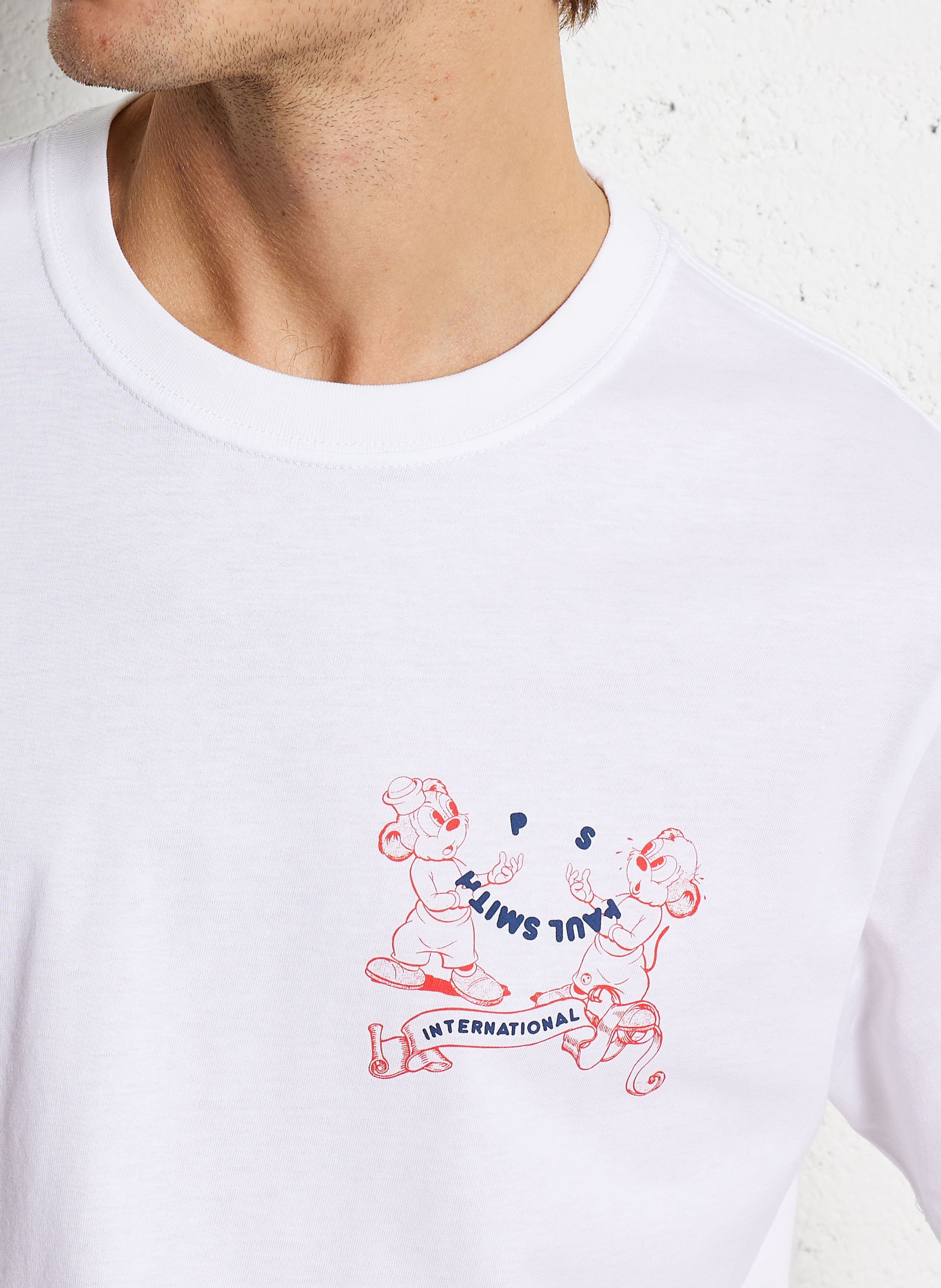 Straight printed organic cotton t-shirt PAUL SMITH White