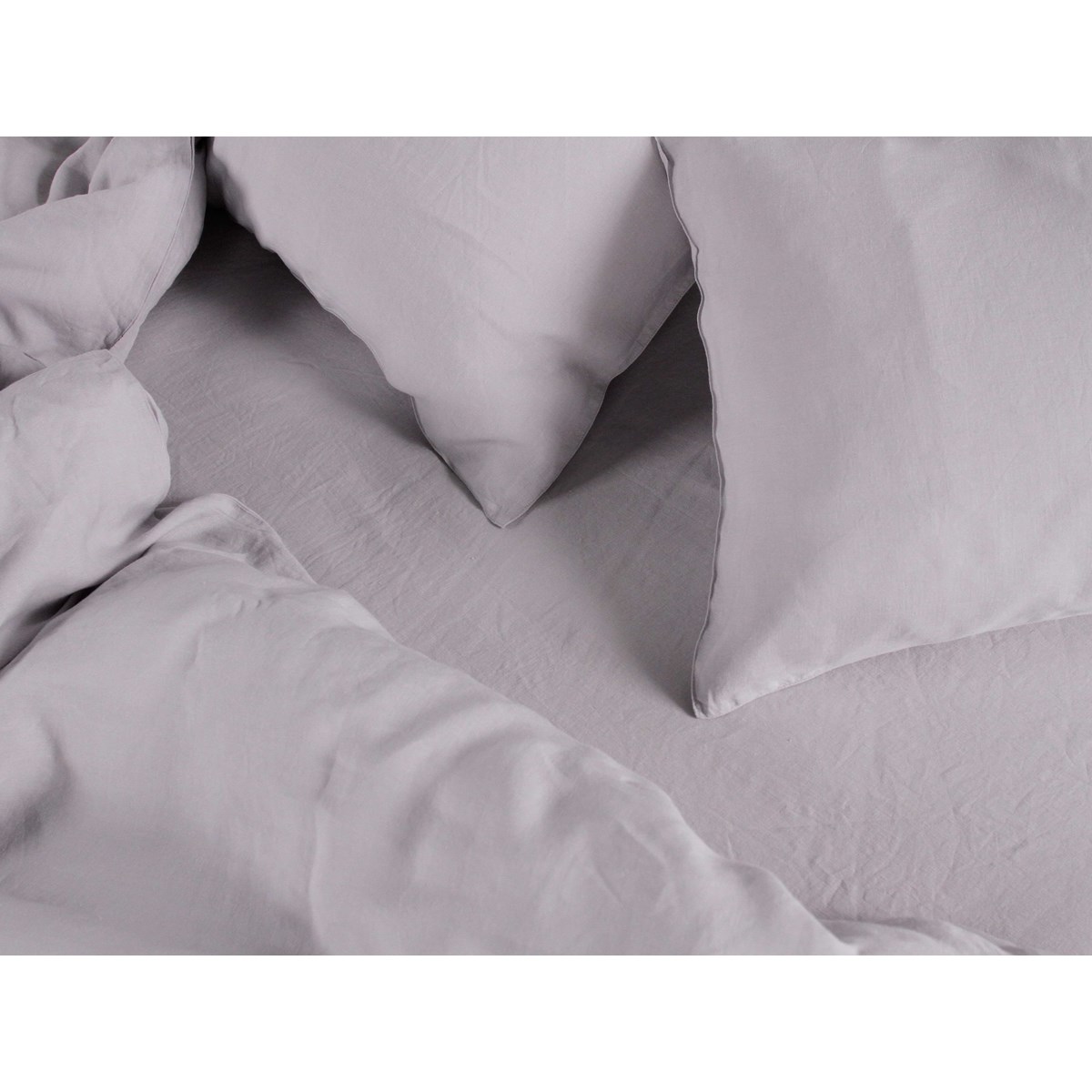 Washed linen fitted sheet Grey